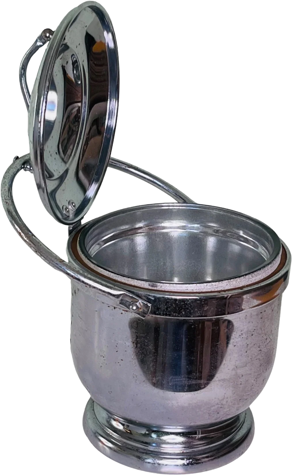 Mcm Swing Top Ice Bucket Glass Insert 13" X 8.25"