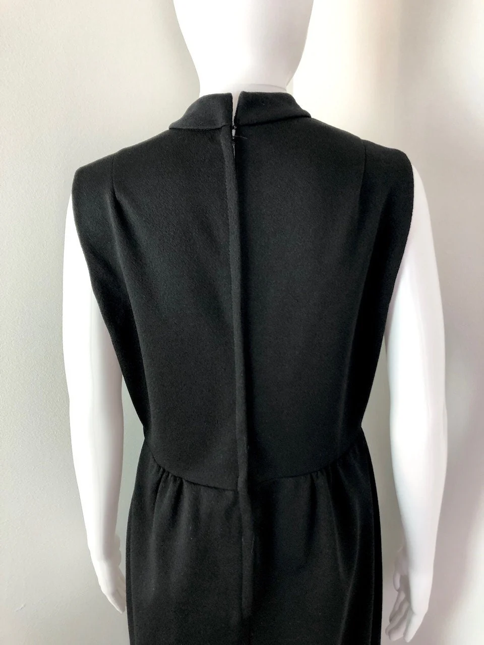 Medium To Large Vintage 70s Black Polyester Hostess Maxi Dress - Image 7