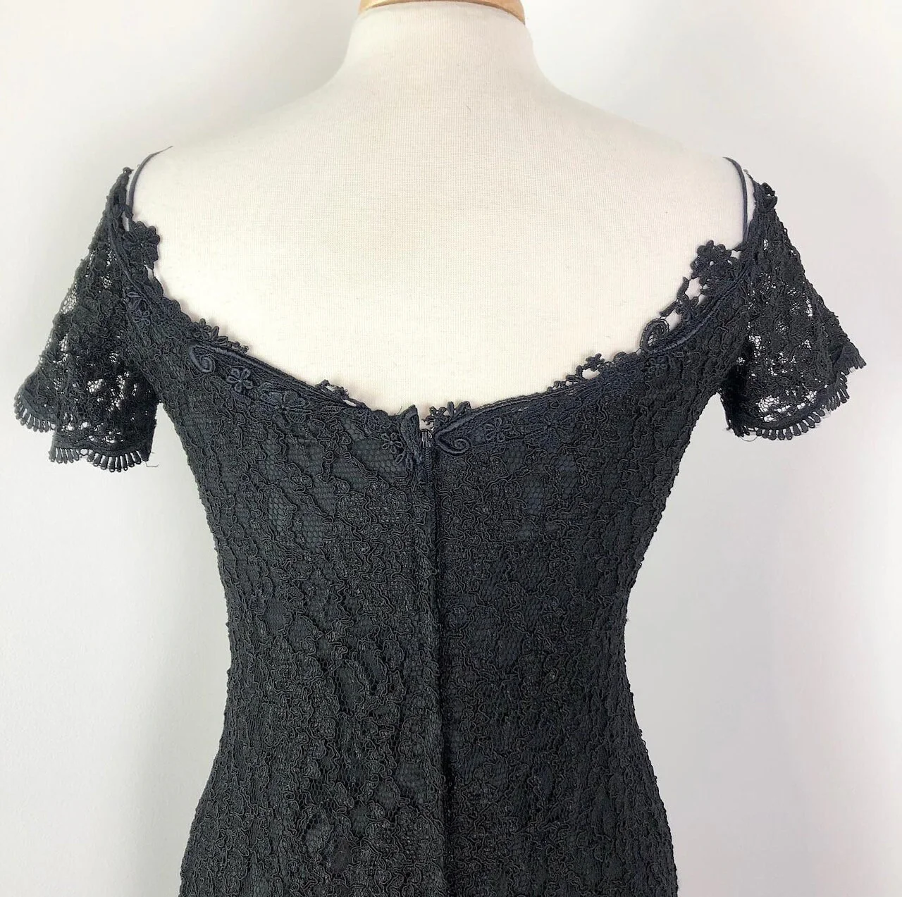 Medium To Large Vintage 90s Black Lace Mini Dress by Joseph Ribkoff - Image 7
