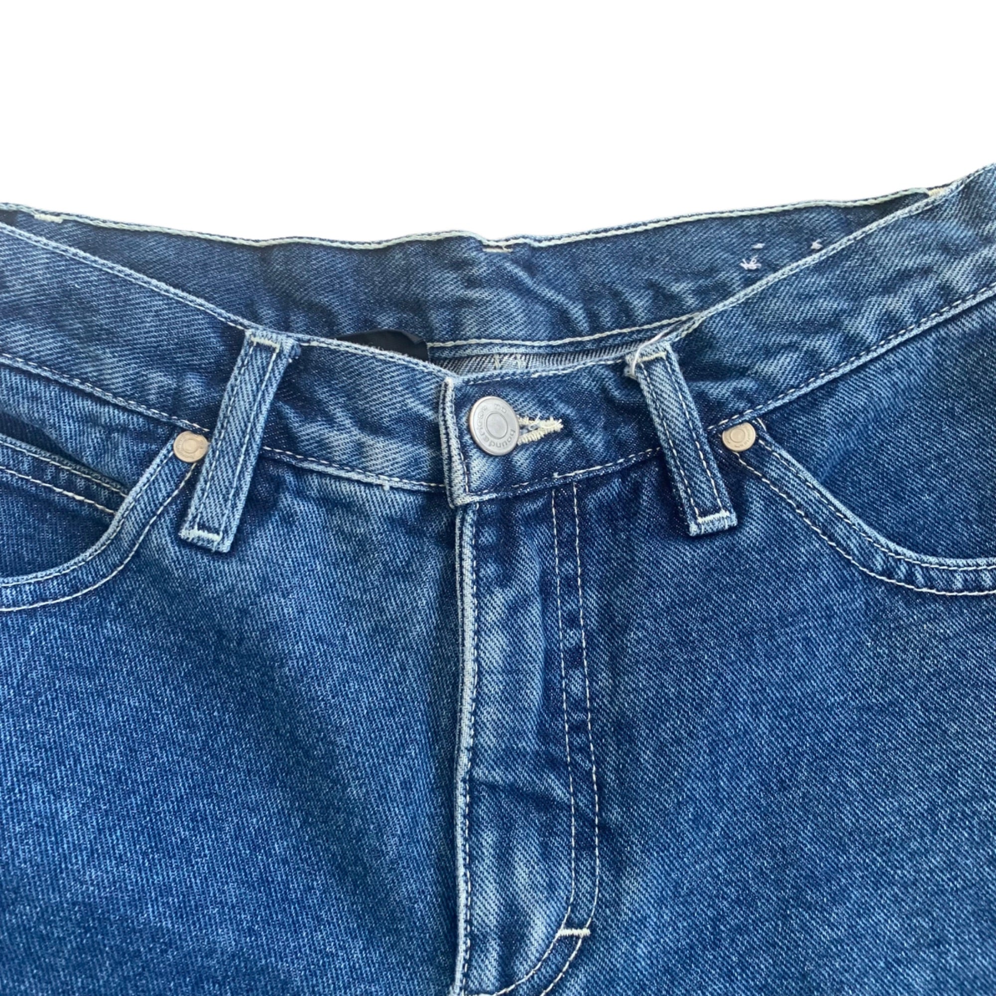 Medium Wash Floral Embroidered Denim Shorts - Image 5