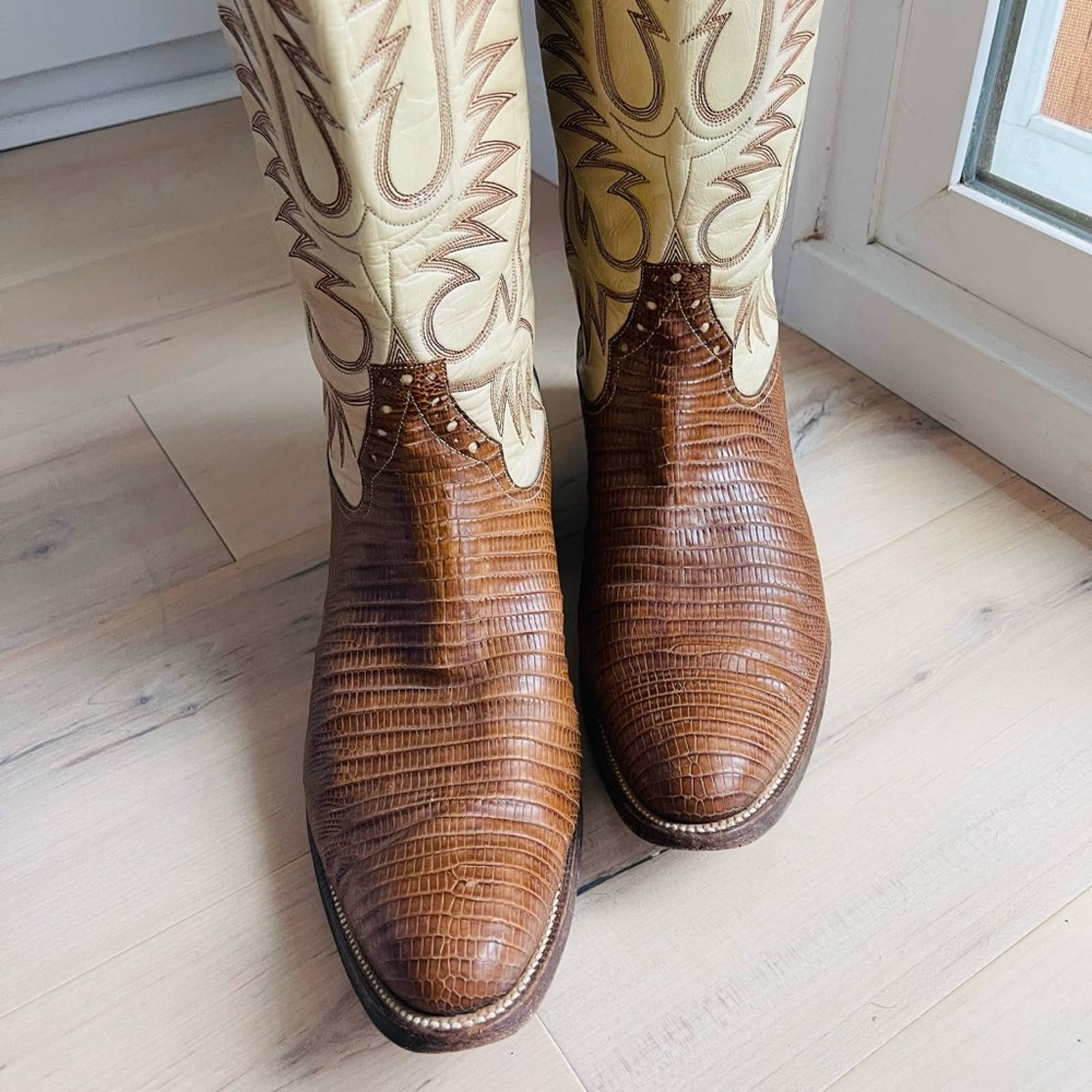 Men’s Cowboy Boots Lizard and Leather Classic Style Custom Made Western - Image 3