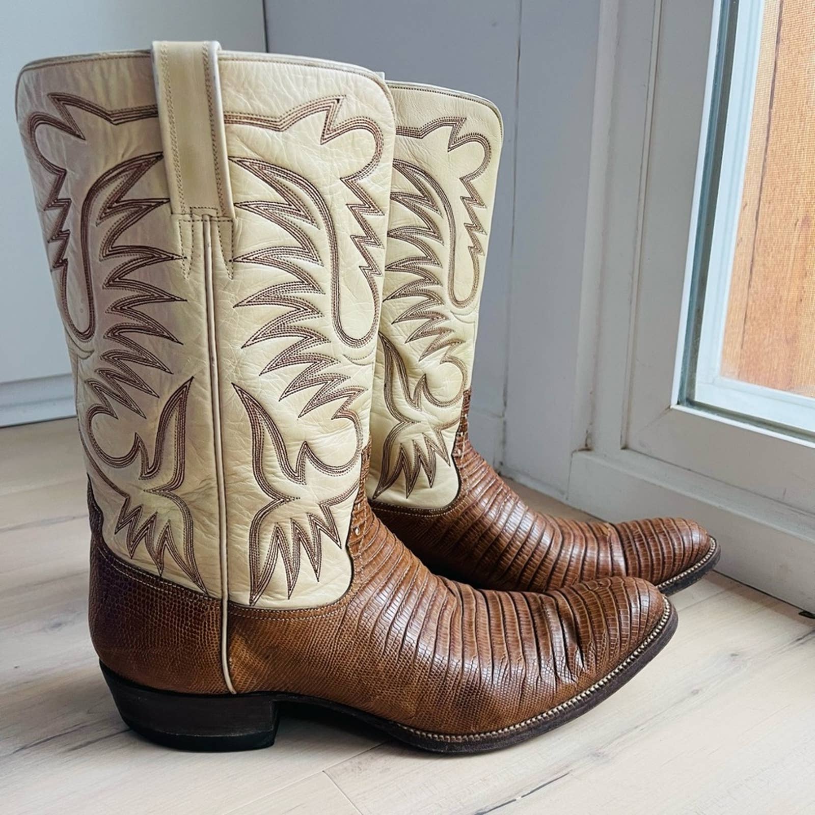Men’s Cowboy Boots Lizard and Leather Classic Style Custom Made Western - Image 4