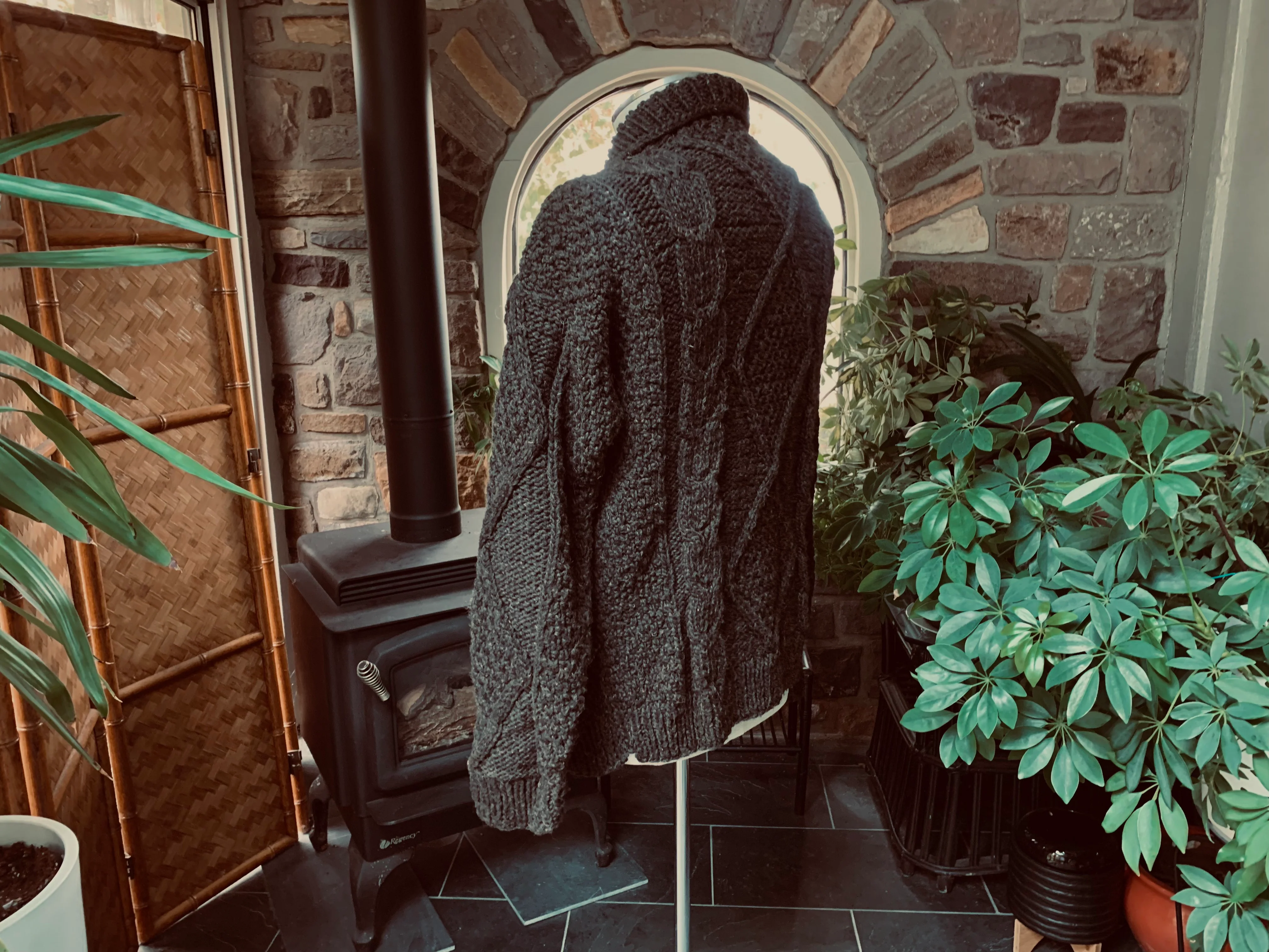 Mens Brown Fisherman's Wool Hand Knitted Cardigan By Hand Knitted Scotland - Image 7