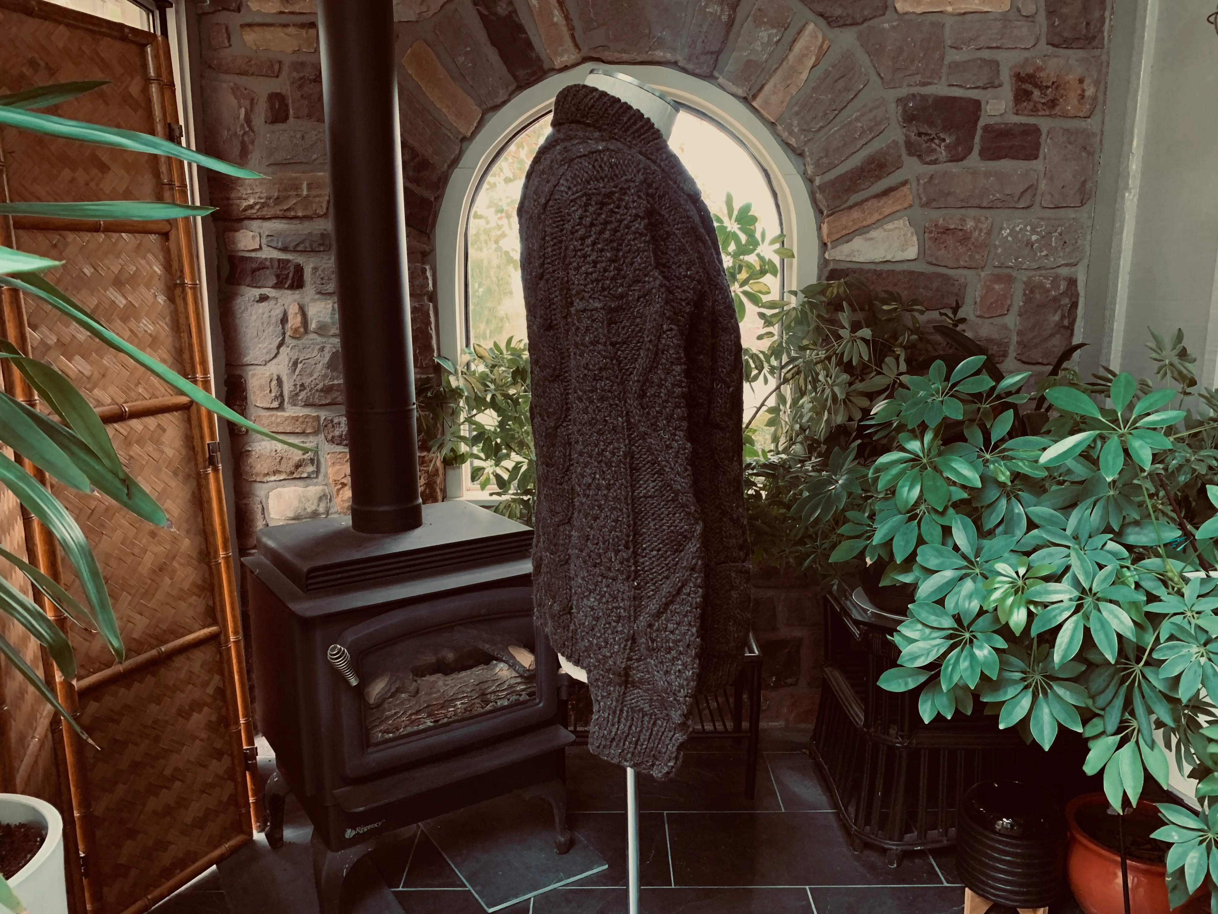 Mens Brown Fisherman's Wool Hand Knitted Cardigan By Hand Knitted Scotland - Image 9