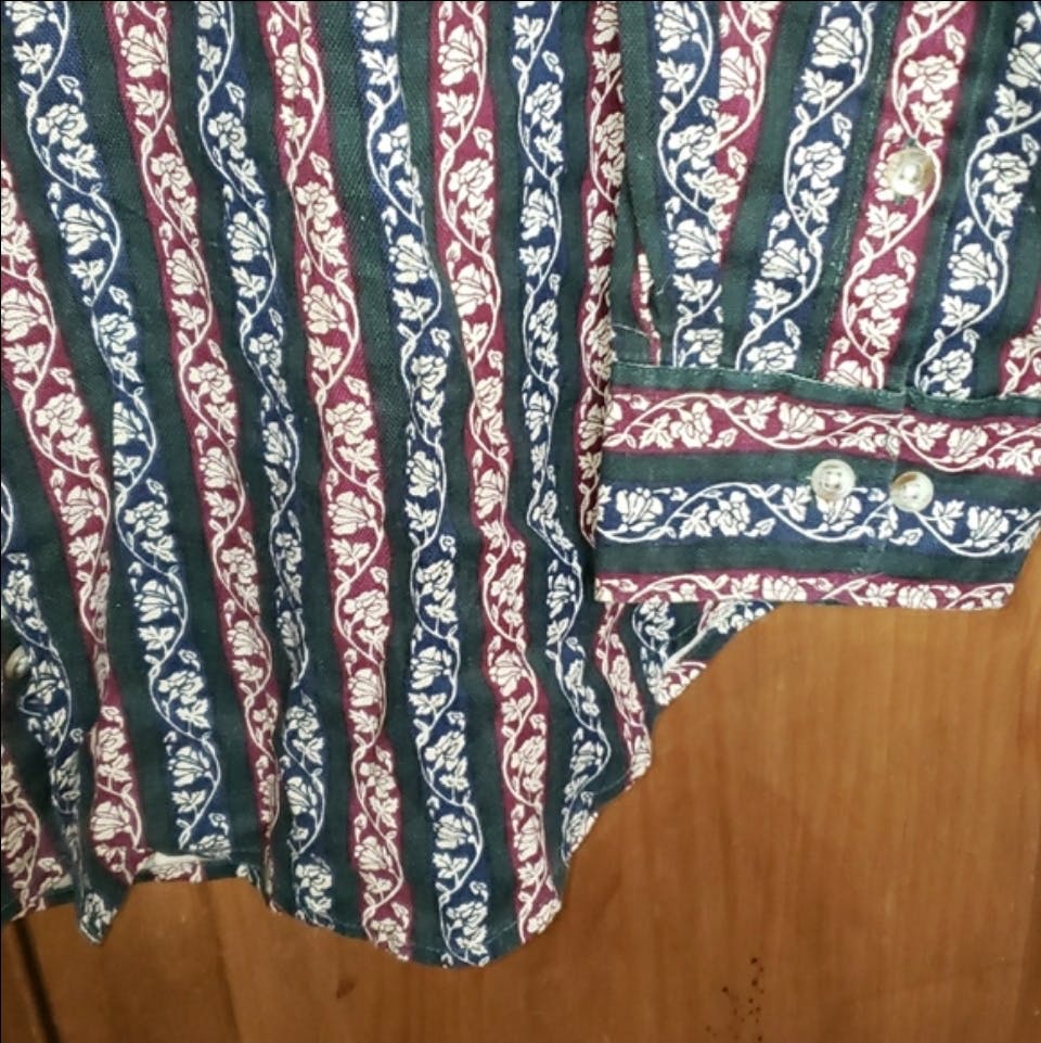 Men's Button Up Floral Striped Shirt by Pacific Club - Image 6