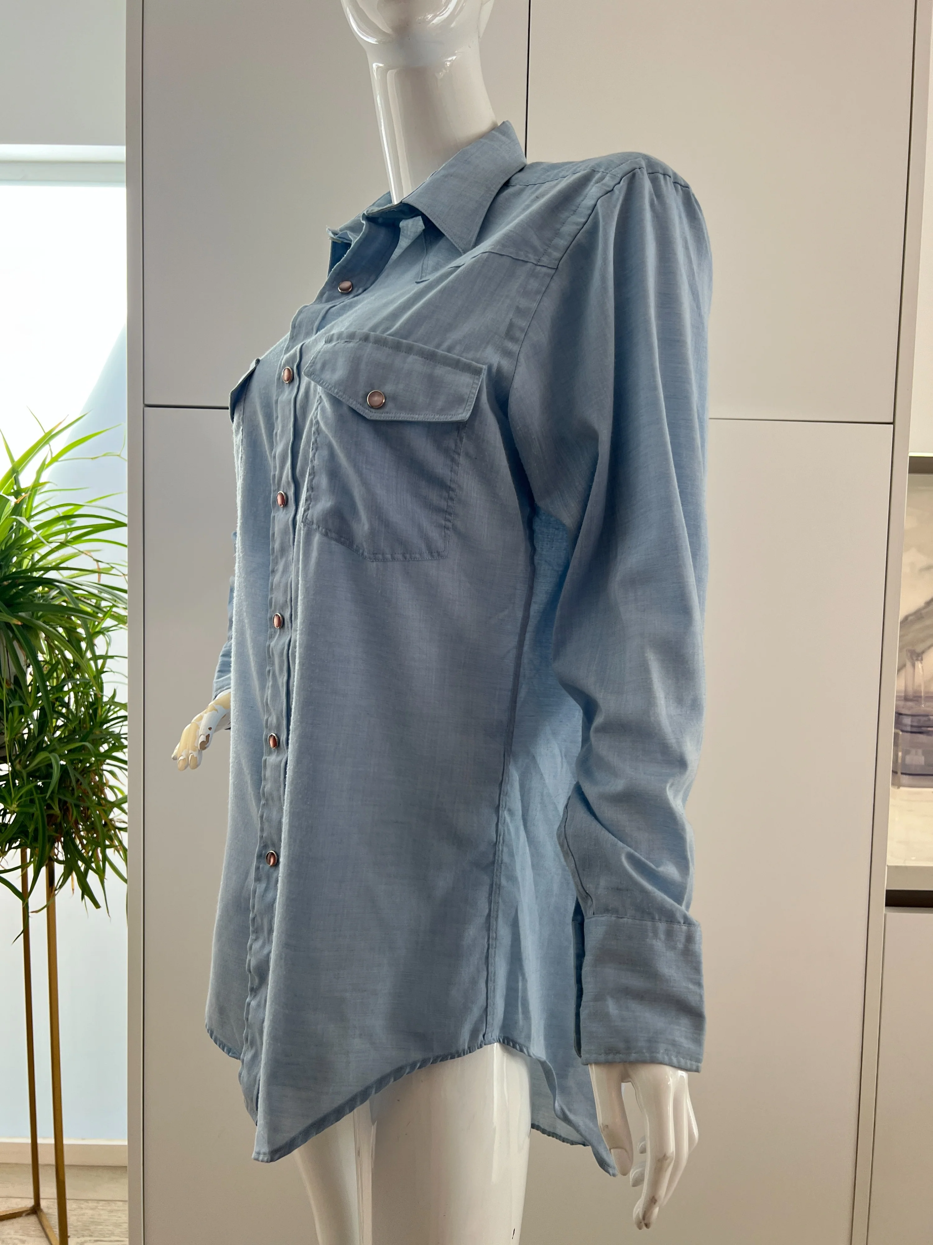 Mens Light Blue Long Sleeve Button Up by Stetson - Image 5