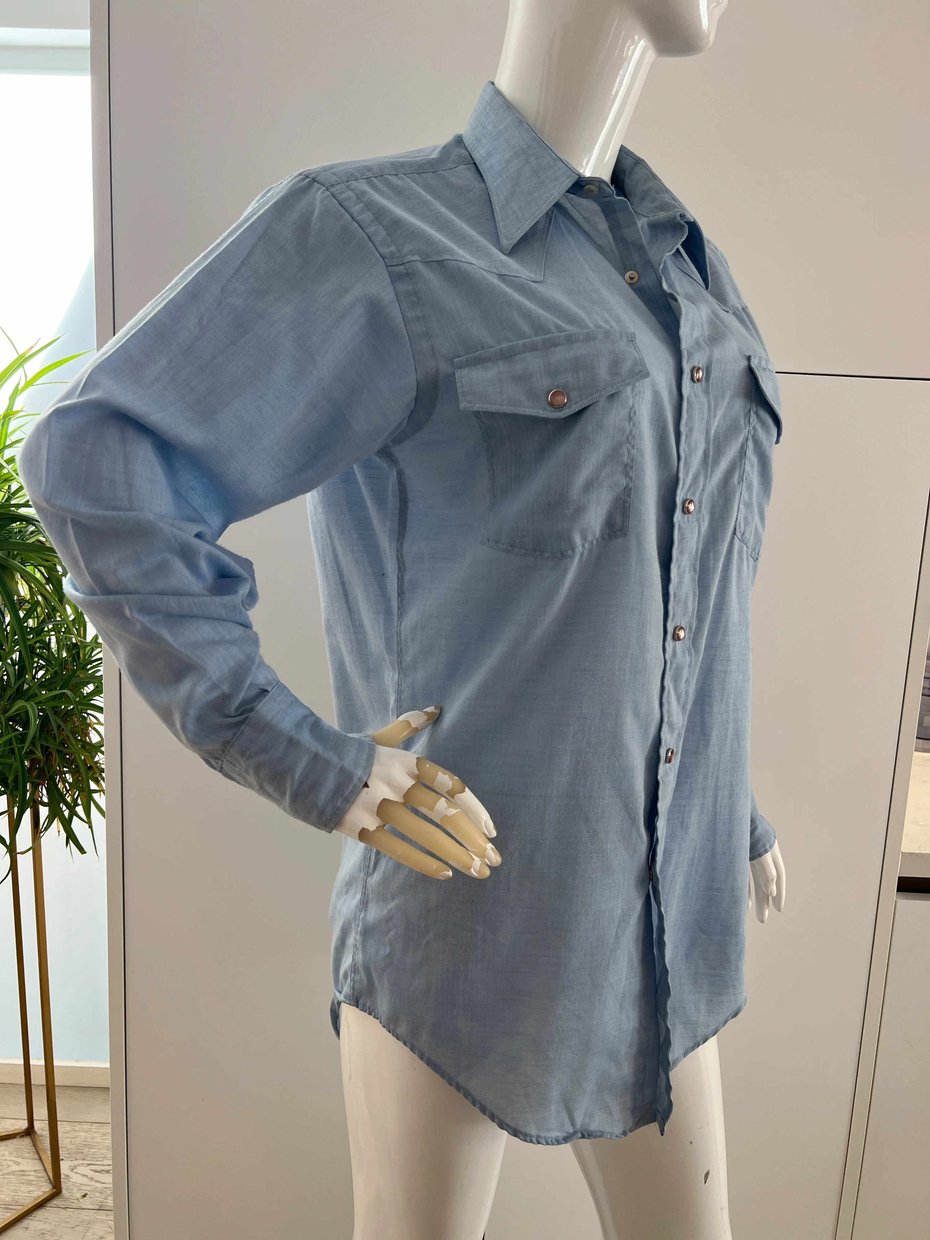 Mens Light Blue Long Sleeve Button Up by Stetson - Image 6