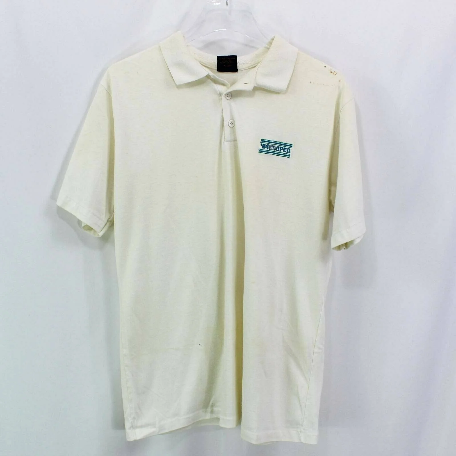 Men's Polo Shirt White Blue '84 Us Open Collared Button Short Sleeve by Anvil - Image 10