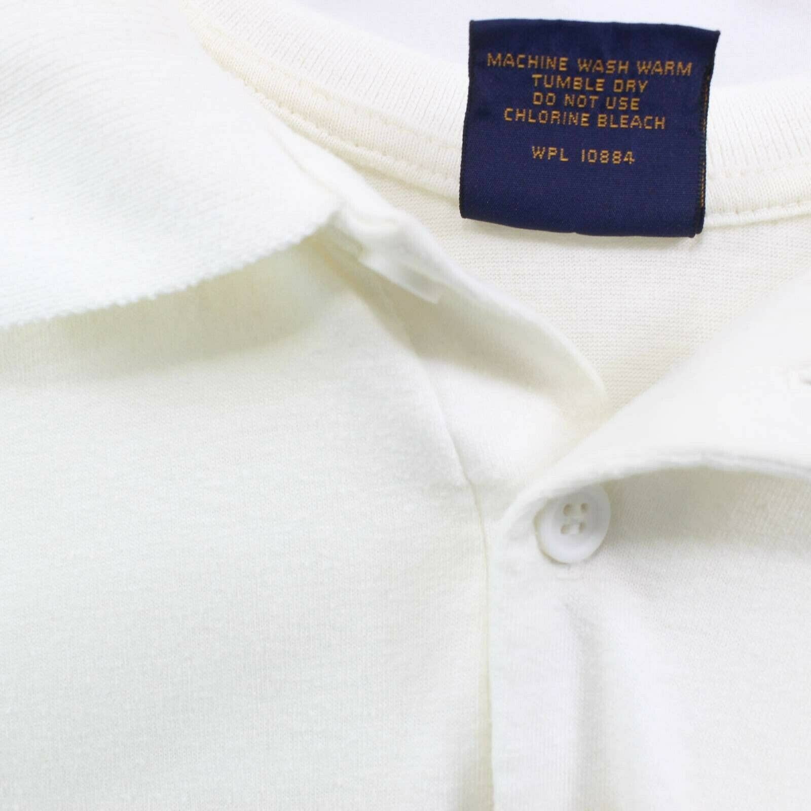 Men's Polo Shirt White Blue '84 Us Open Collared Button Short Sleeve by Anvil - Image 4