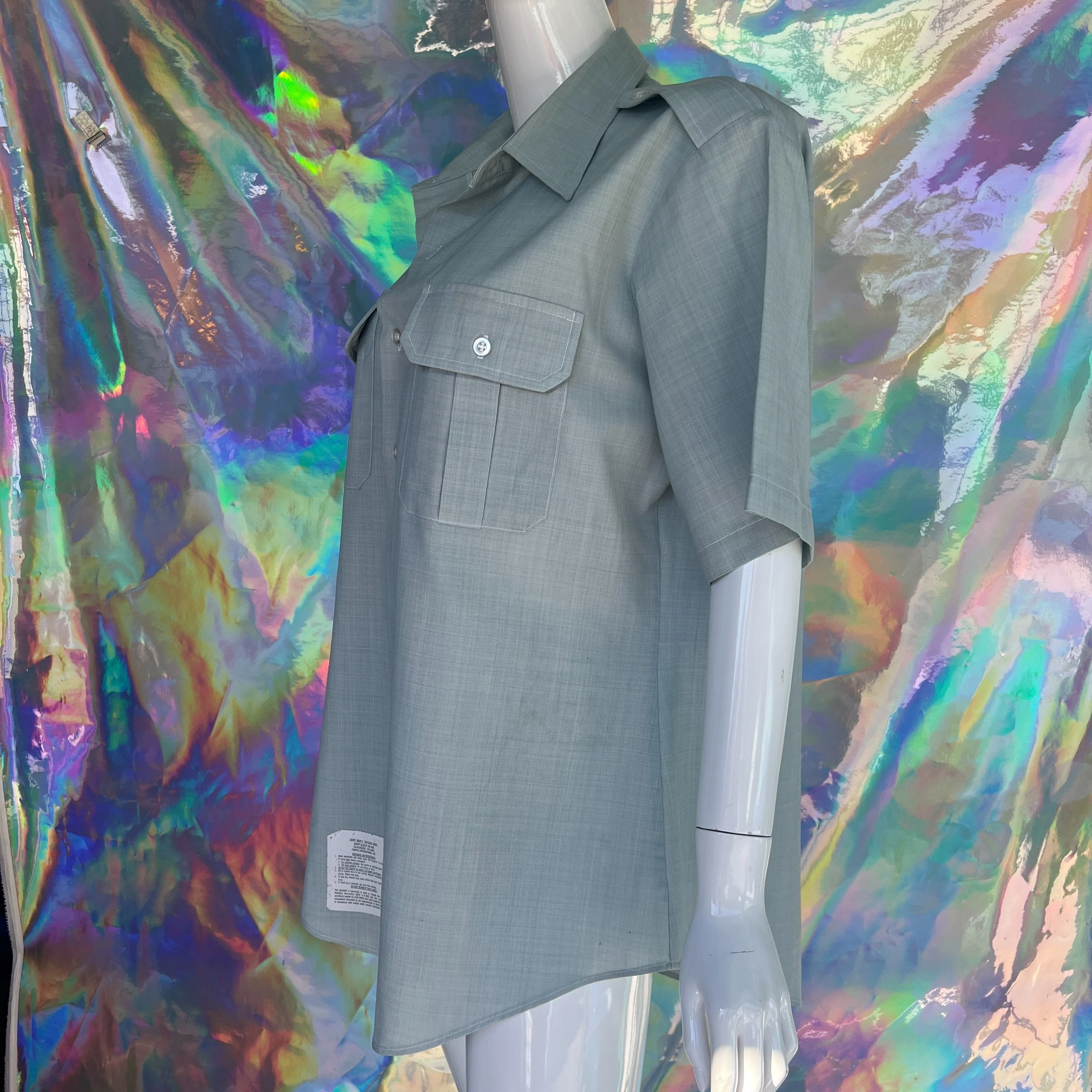 Mens Seafoam Green Military Short Sleeve Button Up by Propper - Image 10