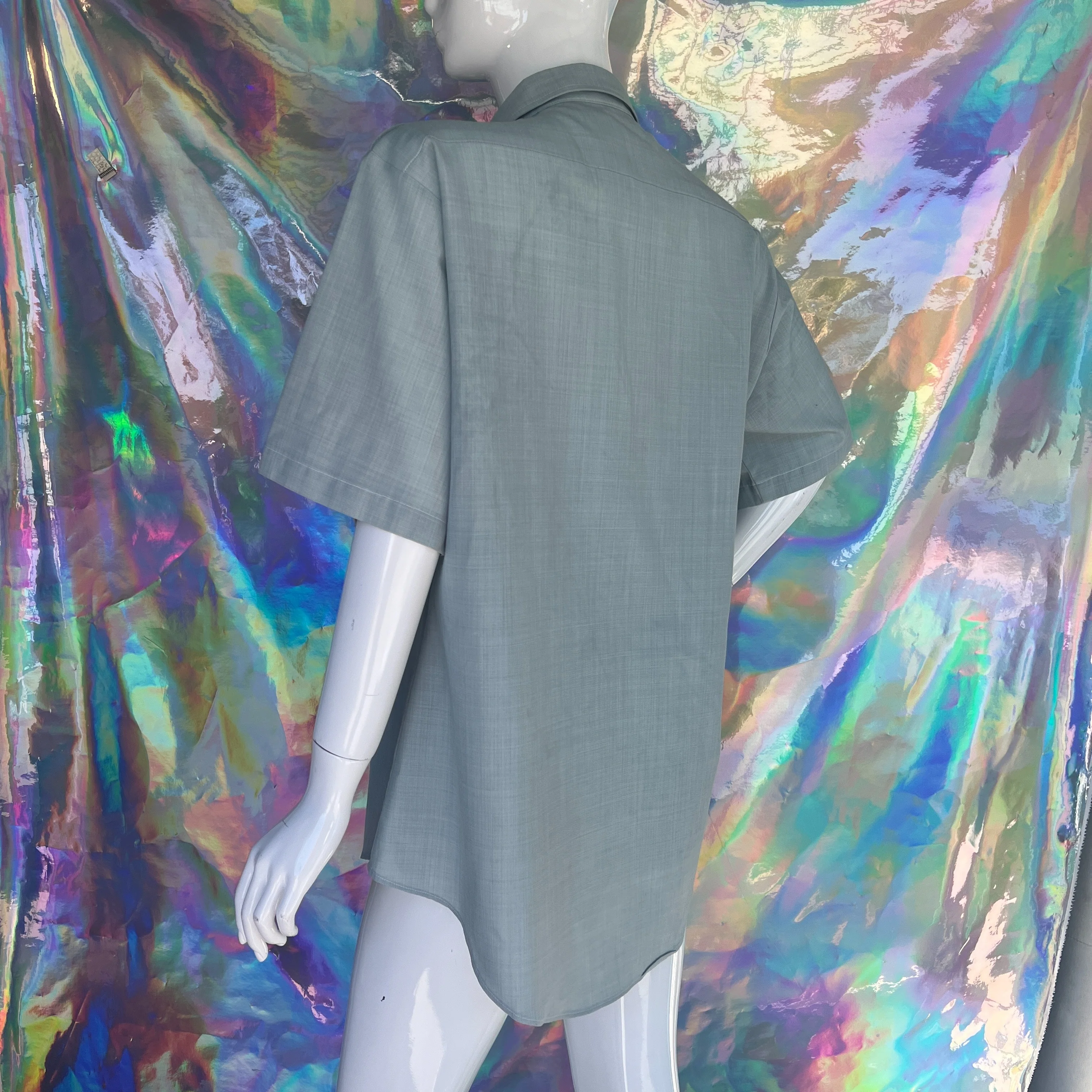 Mens Seafoam Green Military Short Sleeve Button Up by Propper - Image 7