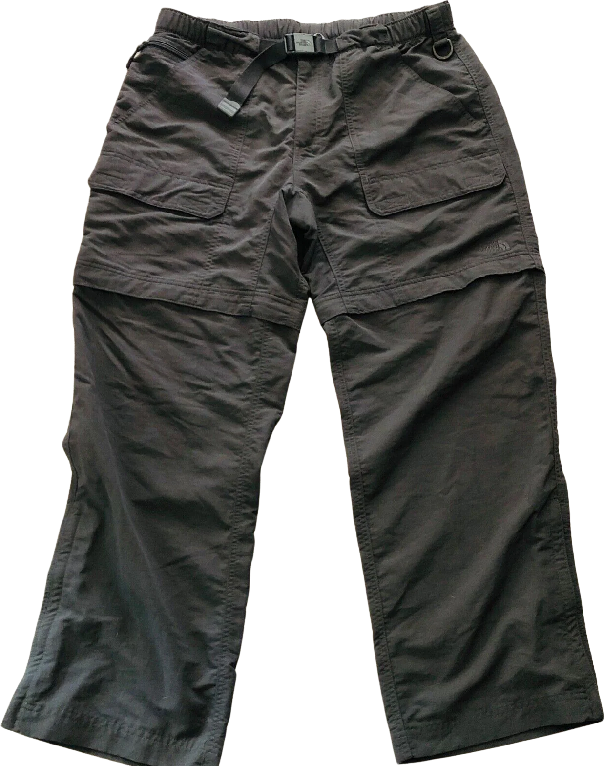 Mens Trail Pants Large Short Dark Gray Convertible Cargo Hiking by The North Face
