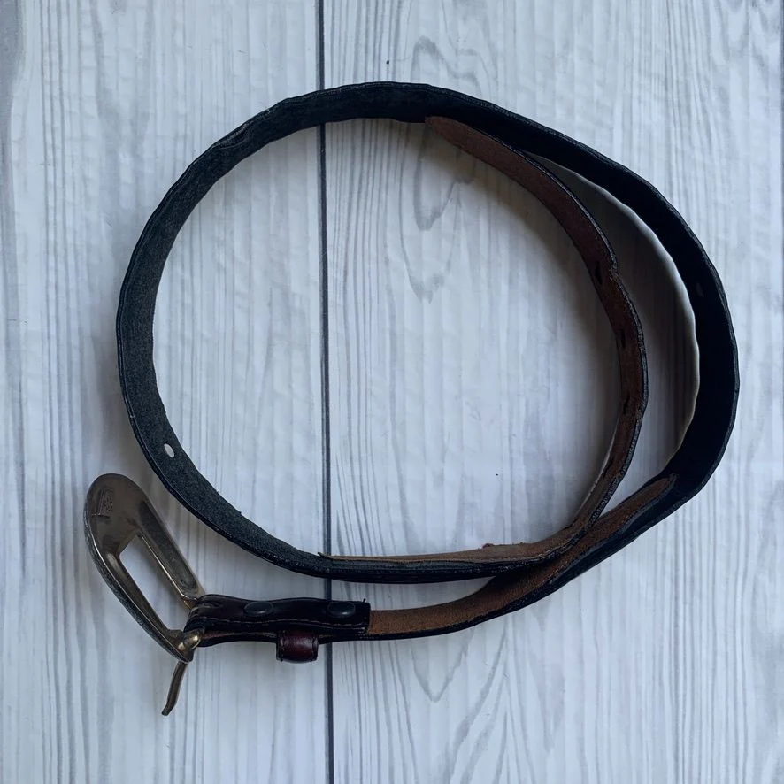 Mens Vintage Black Brown Western Concho Taper Belt Size 32 by Resistol - Image 13