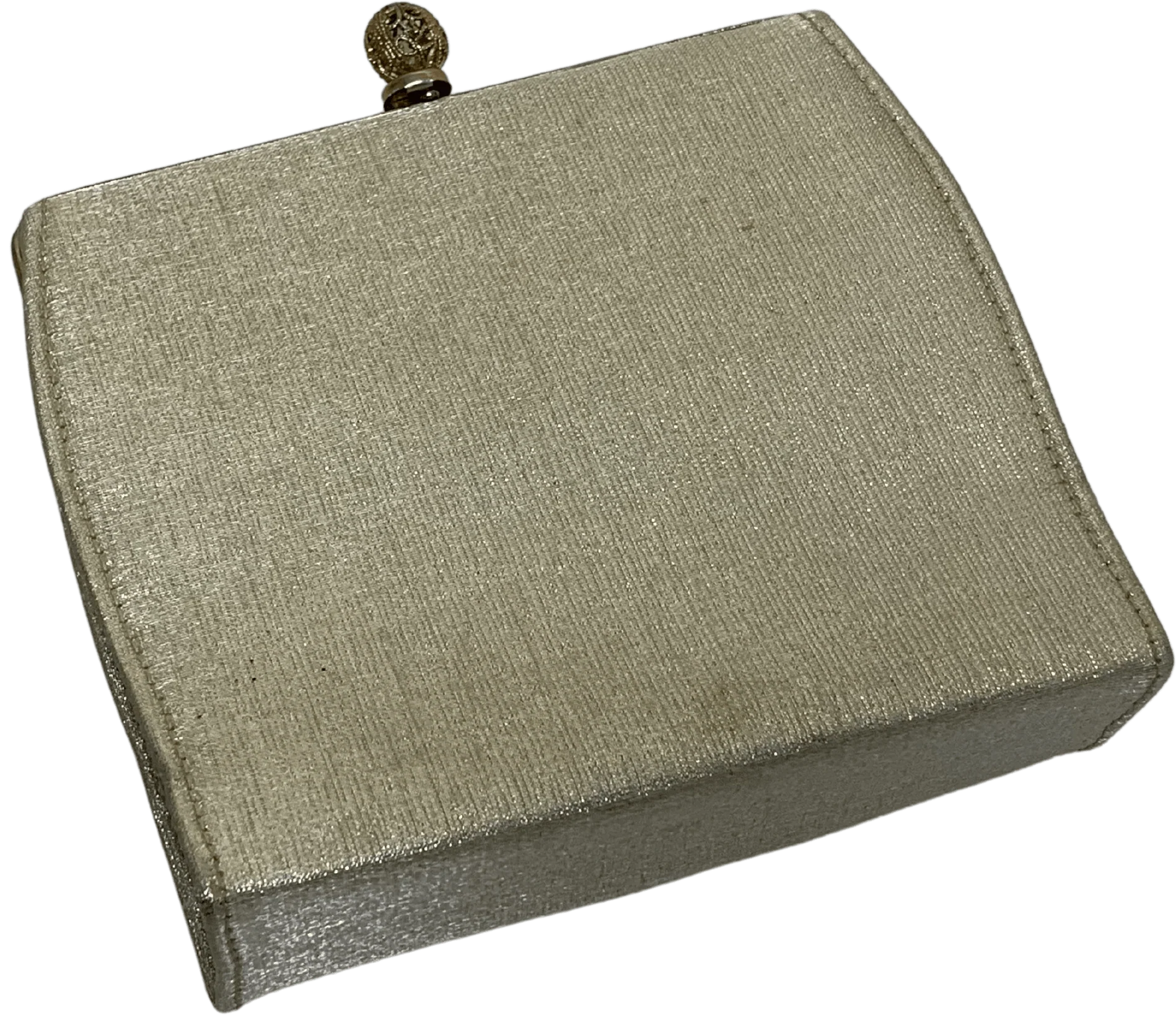 Metallic Gold Cloth Filigree Clasp Evening Bag