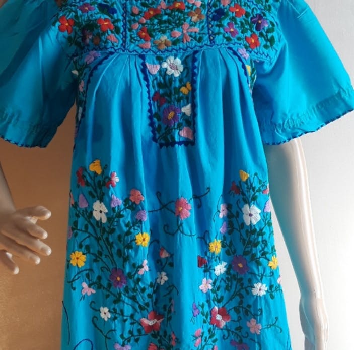 Teal Embroidered Maxi Dress - Image 3
