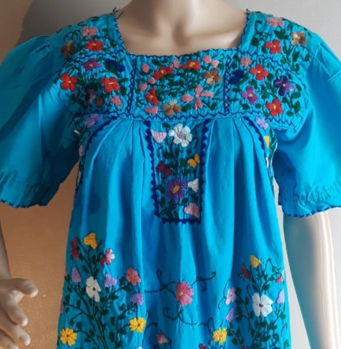 Teal Embroidered Maxi Dress - Image 4