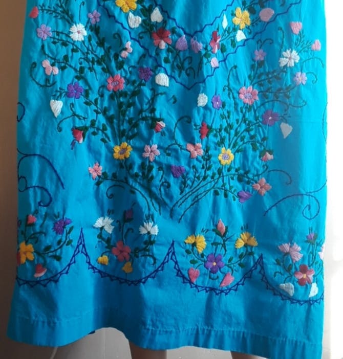 Teal Embroidered Maxi Dress - Image 5