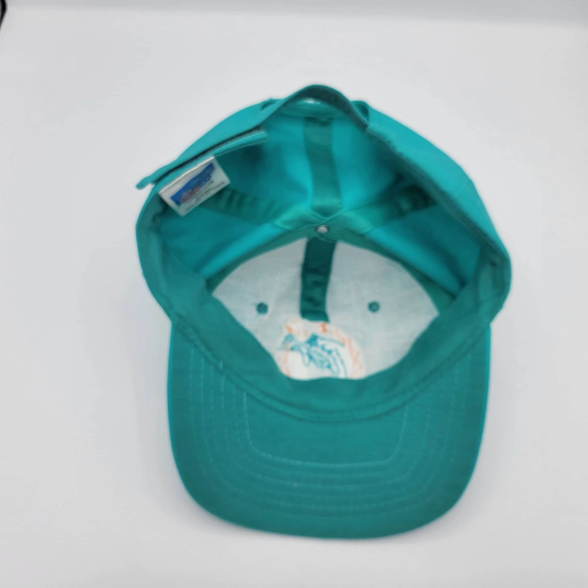 Miami Dolphins Vintage 80s Euro Cap Strapback Hat Velcro Strap Nfl Football Blue Baseball Style Cap One Size Fits All - Image 4