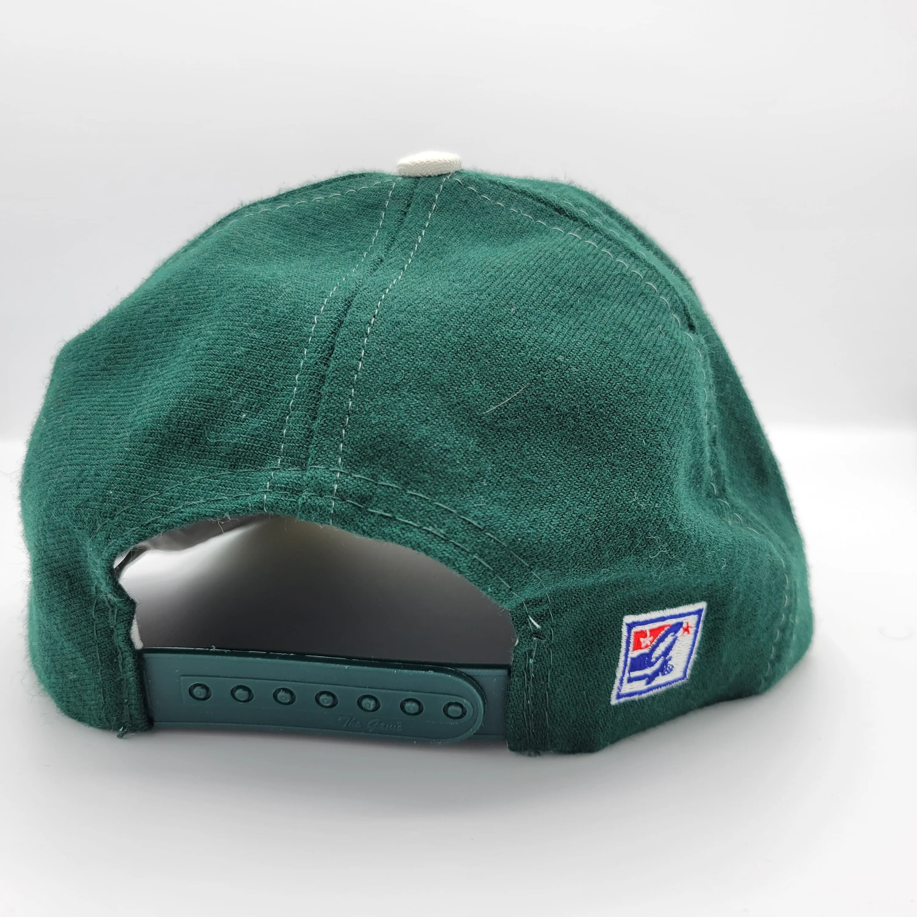 Michigan State Spartans Vintage 90s The Game Snapback Hat Monster Logo Wool Blend University Green Cap - Image 3