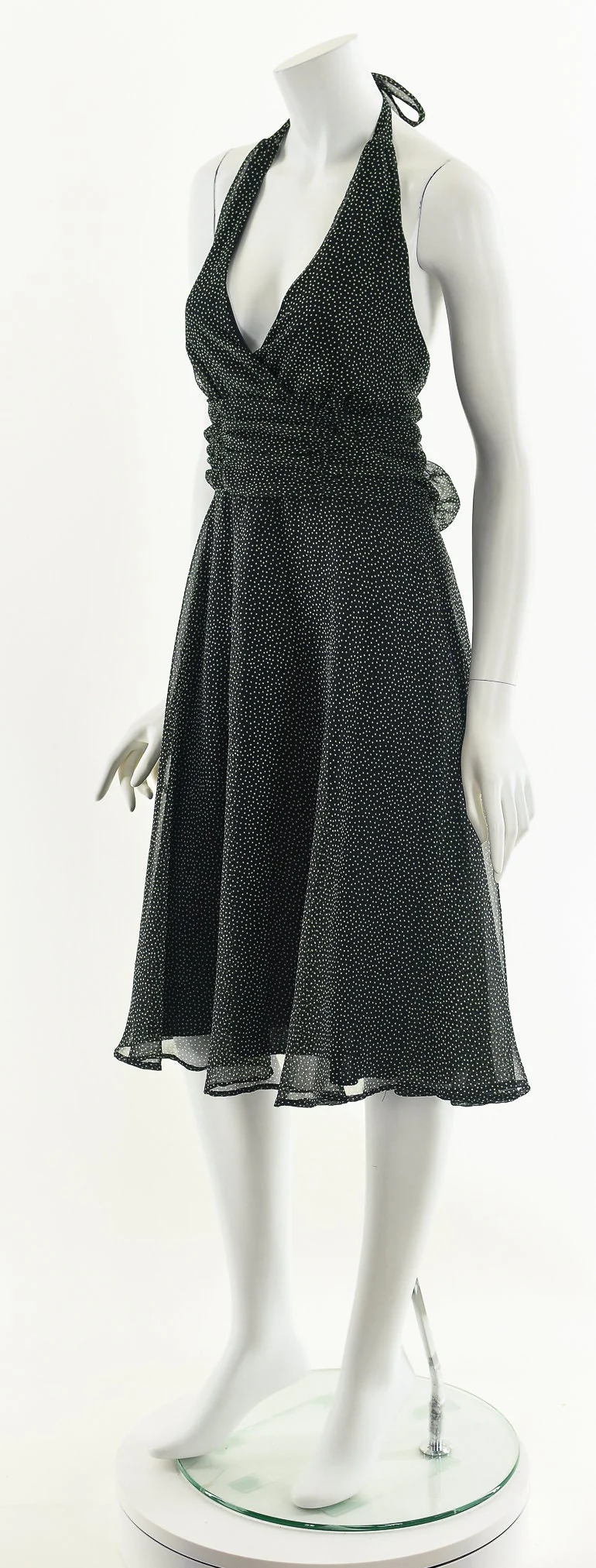 Micro Polka Dot Chiffon Halter Dress by Connected - Image 10
