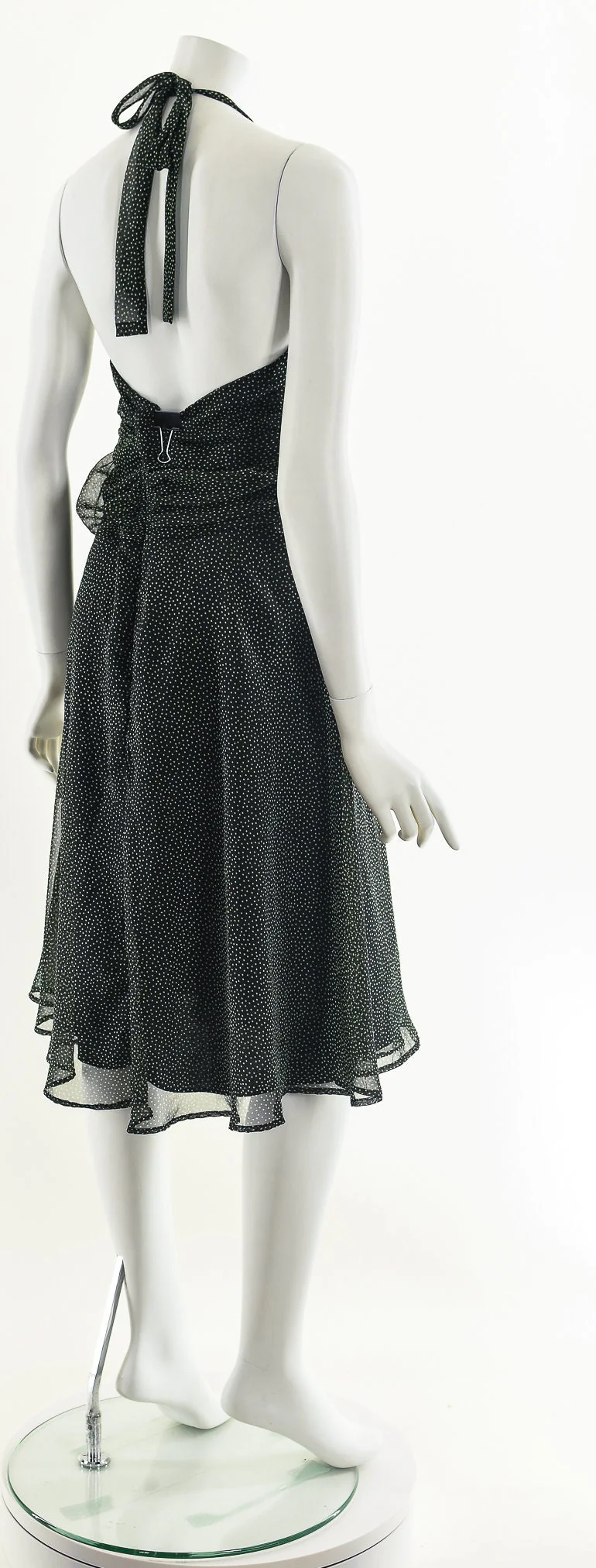 Micro Polka Dot Chiffon Halter Dress by Connected - Image 6