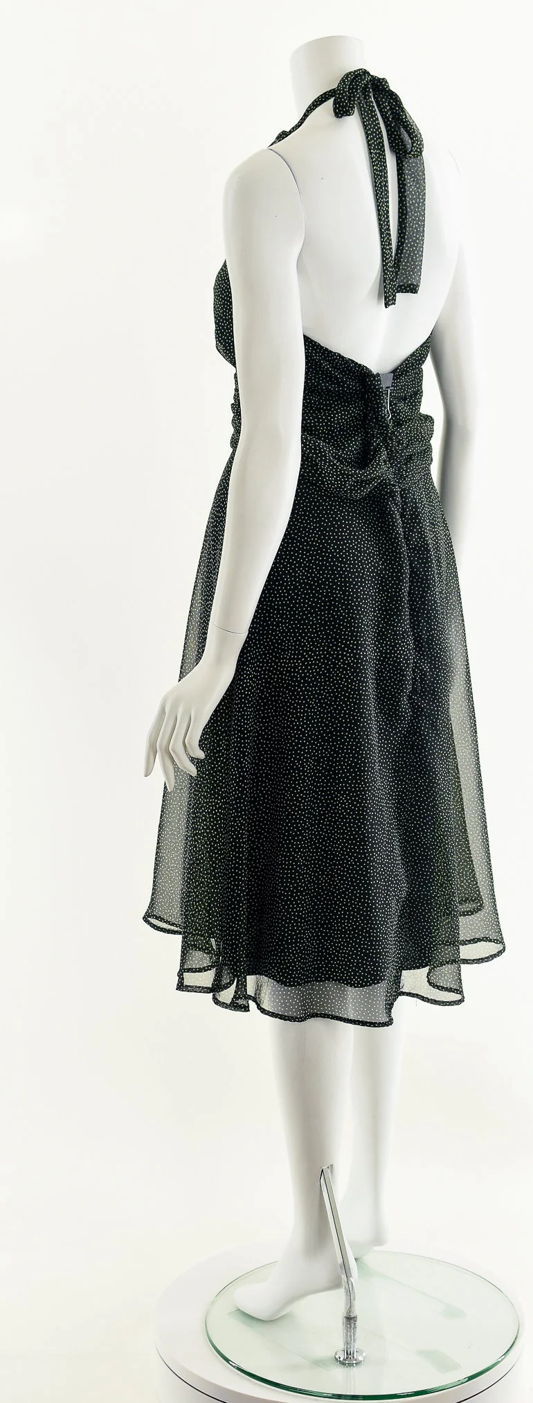 Micro Polka Dot Chiffon Halter Dress by Connected - Image 8