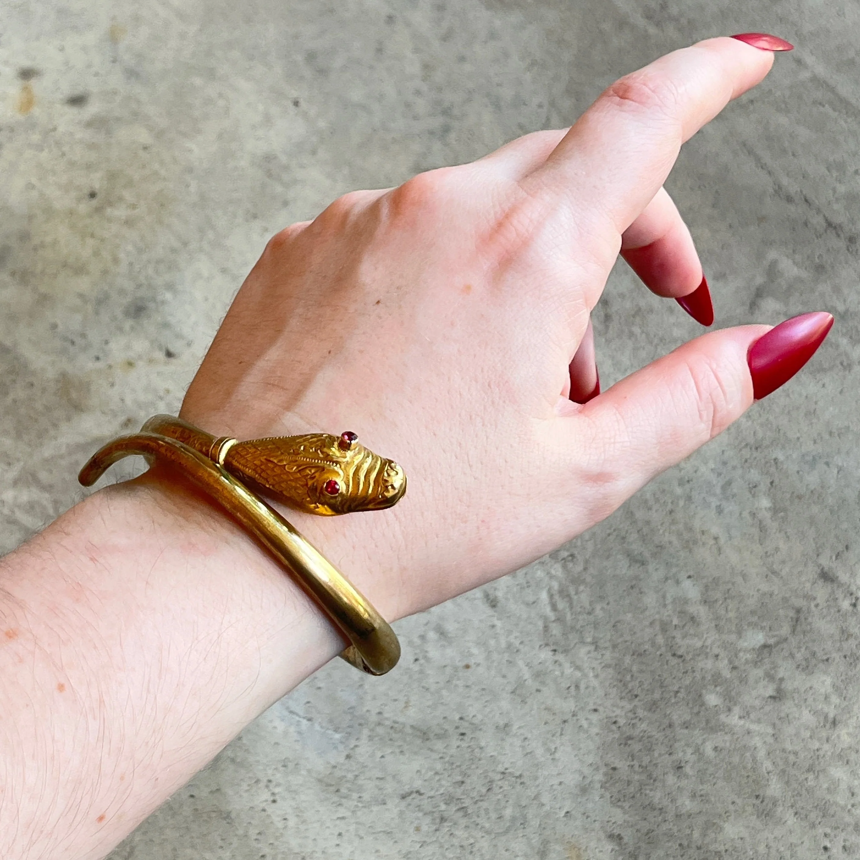Mid-19th C. Gold Filled Snake Bracelet Antique Victorian Jewelry - Image 2
