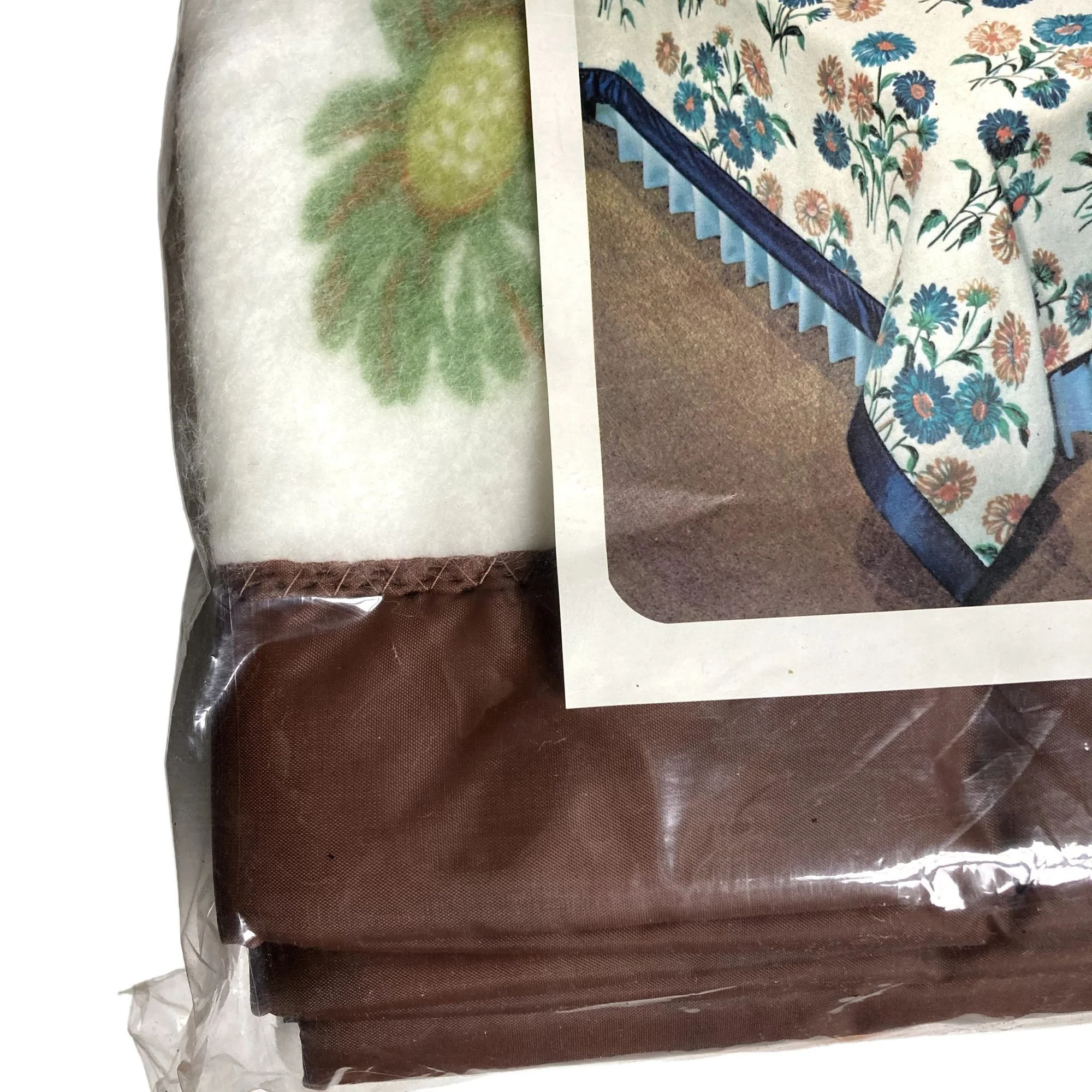 Mid Century Autumn Flowers Acrylic Blanket Satin Trim New In Package Vintage by JCPenney - Image 5