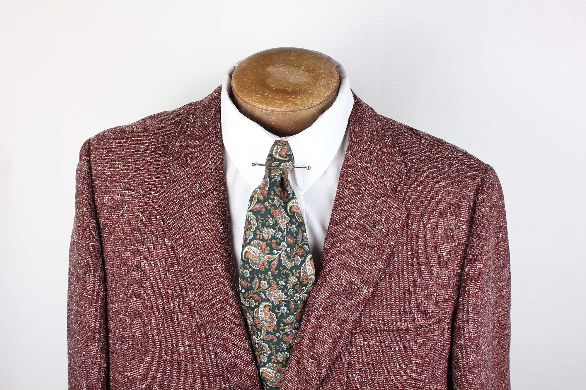 Mid Century Mohan's Brand Red Knit Formal Men's Sport Coat Blazer by Mohan's - Image 3