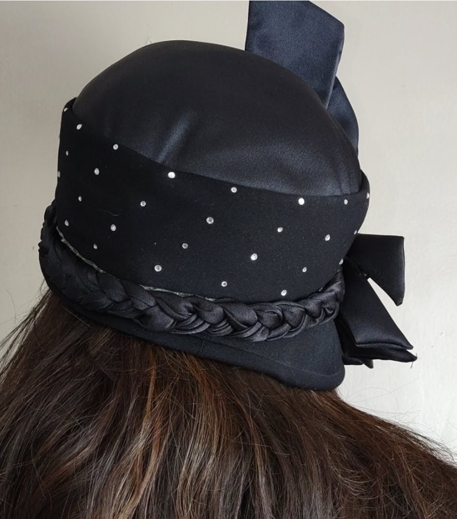 Stylish Satin Rhinestone Hat by Milano Paris Ny - Image 3
