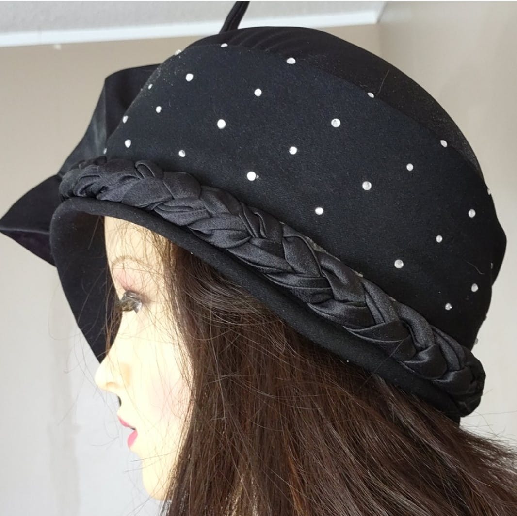 Stylish Satin Rhinestone Hat by Milano Paris Ny - Image 4