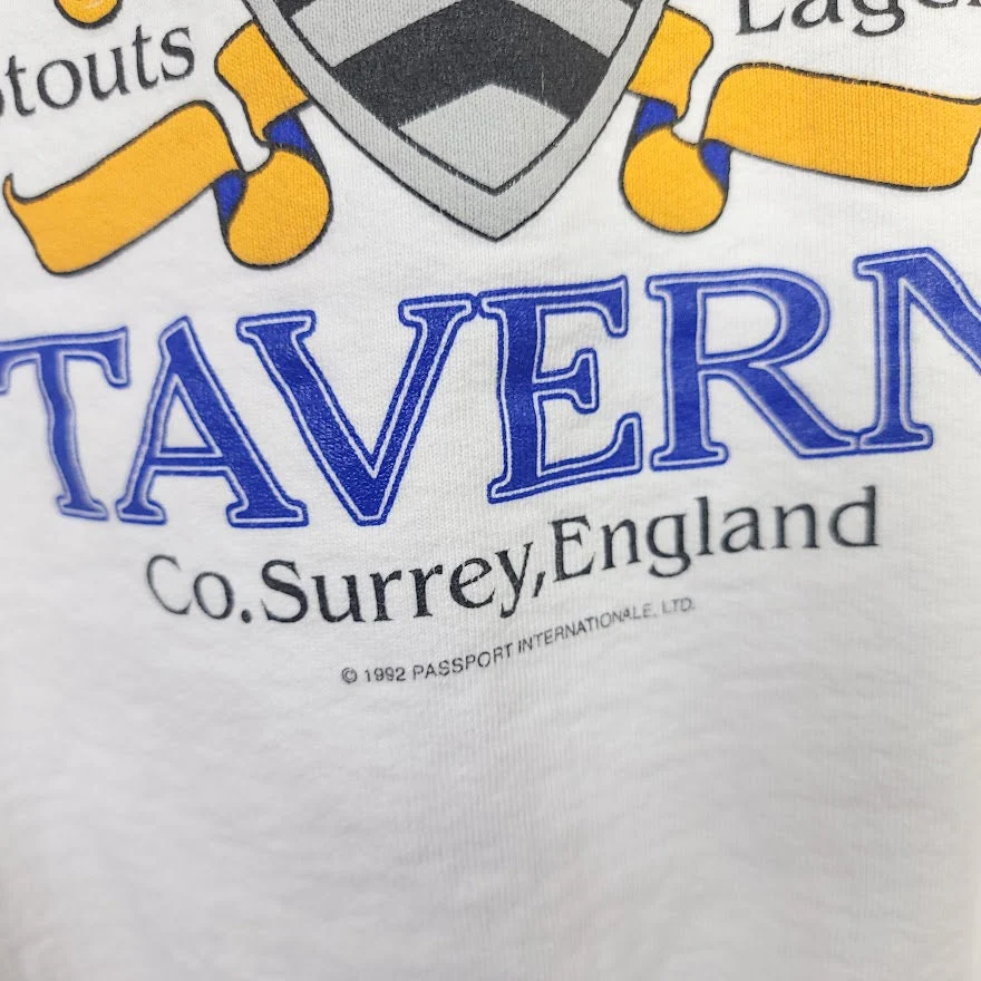 Miles Tavern Sweatshirt Vintage 90s Surrey England Pub Made In Usa Mens Size Large - Image 3