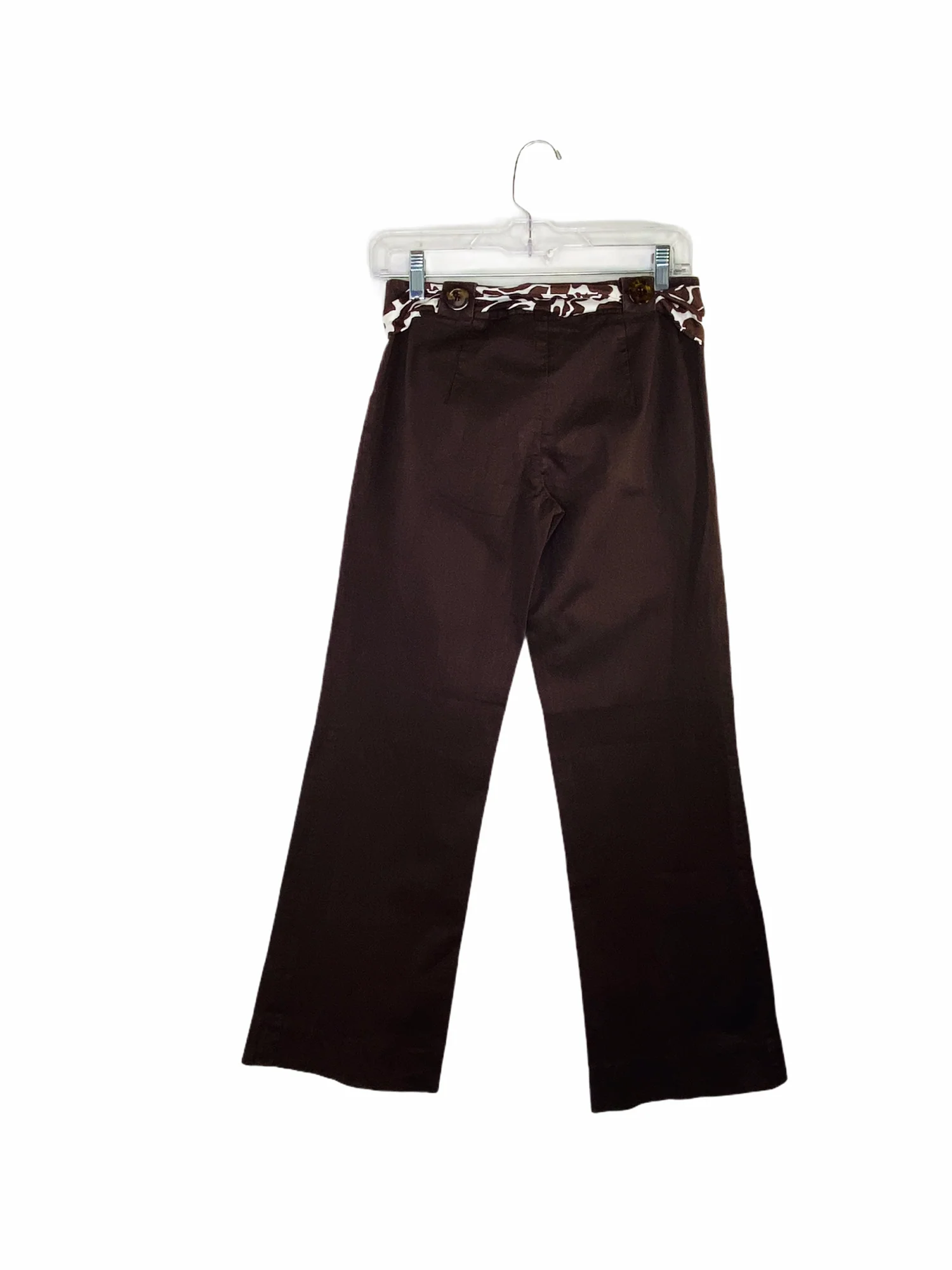 Milly of New York Vntg. Crop Pants Silk and Cotton Brown by Milly Of New York - Image 3