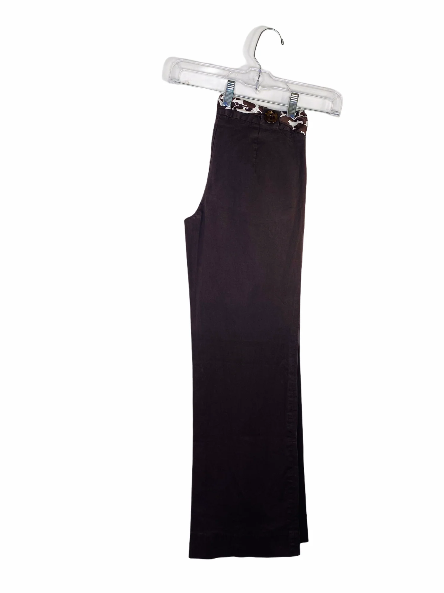Milly of New York Vntg. Crop Pants Silk and Cotton Brown by Milly Of New York - Image 4