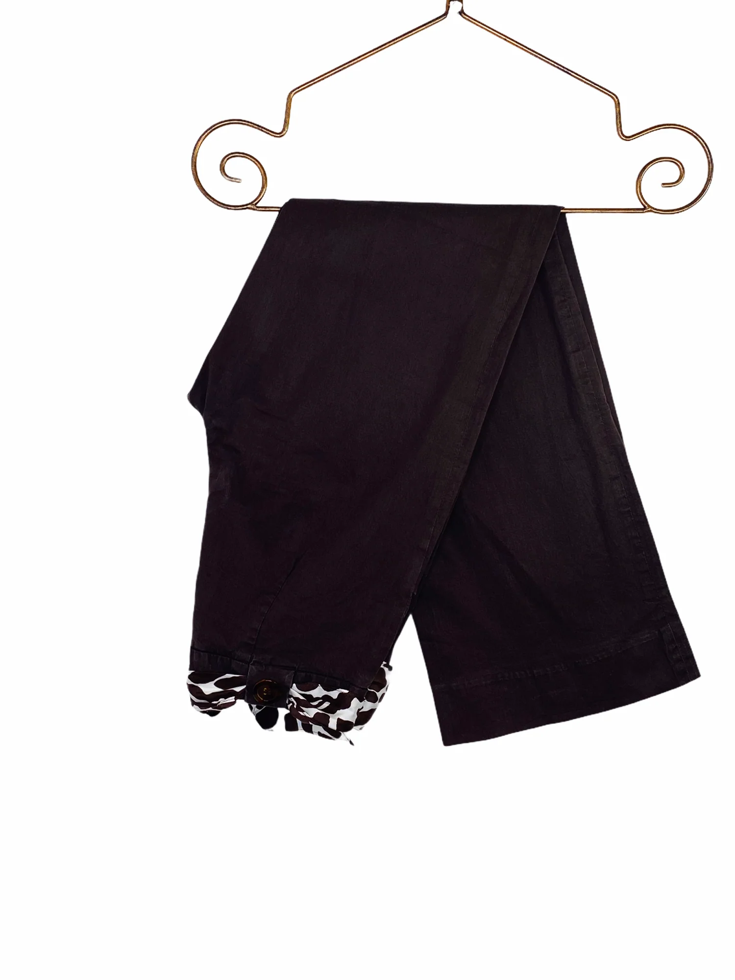Milly of New York Vntg. Crop Pants Silk and Cotton Brown by Milly Of New York - Image 5