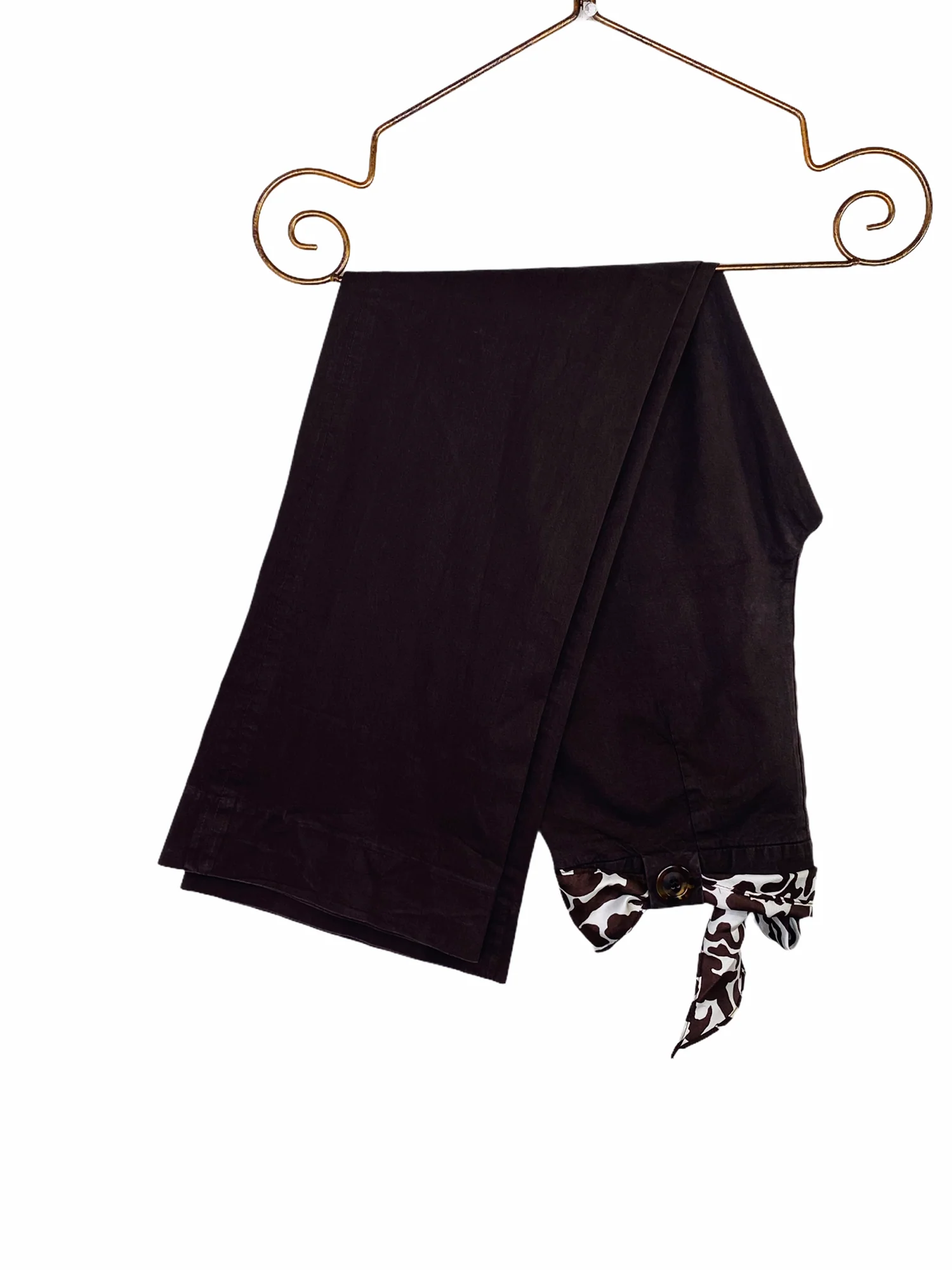 Milly of New York Vntg. Crop Pants Silk and Cotton Brown by Milly Of New York - Image 6