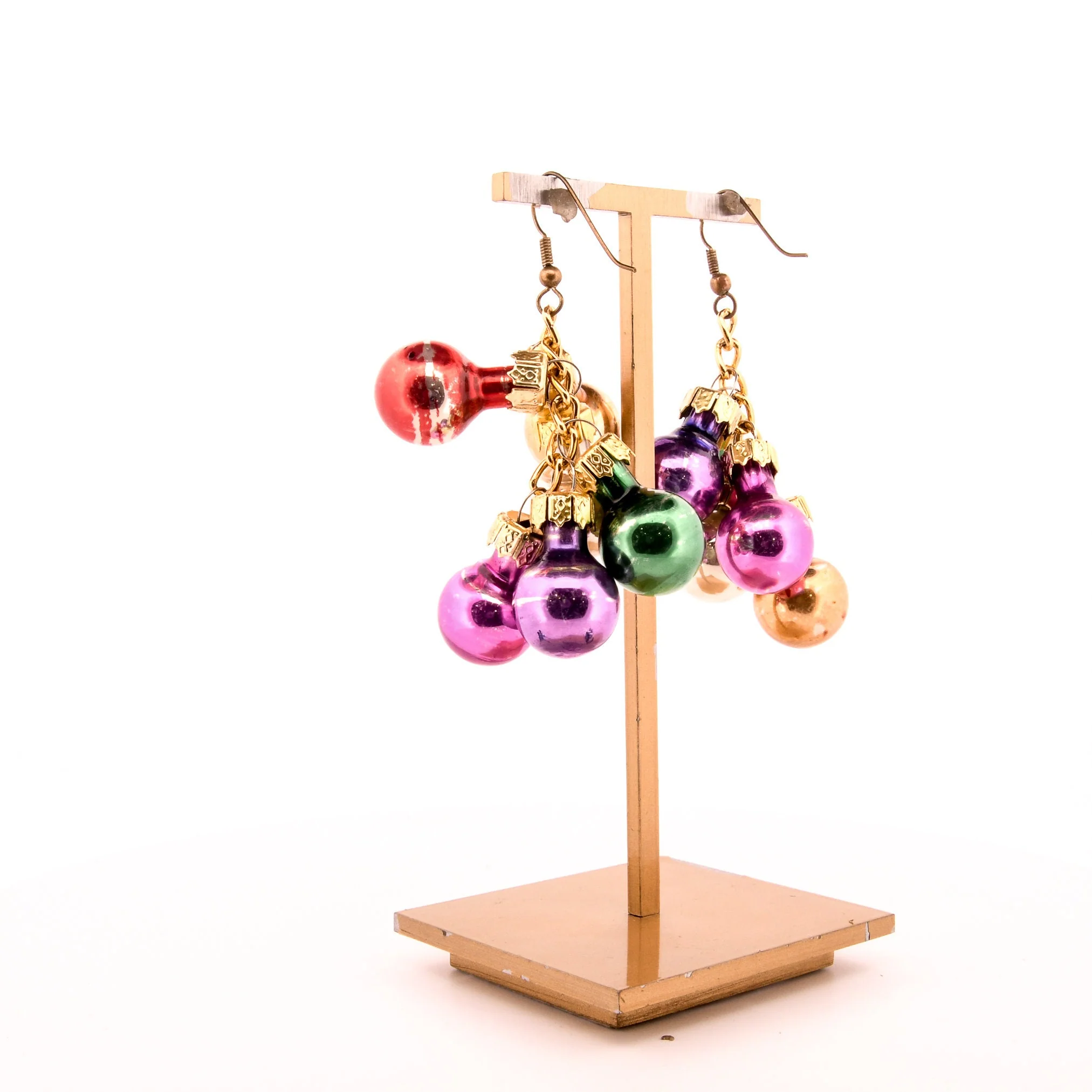 Mini Christmas Ornament Cluster Earrings - Image 4