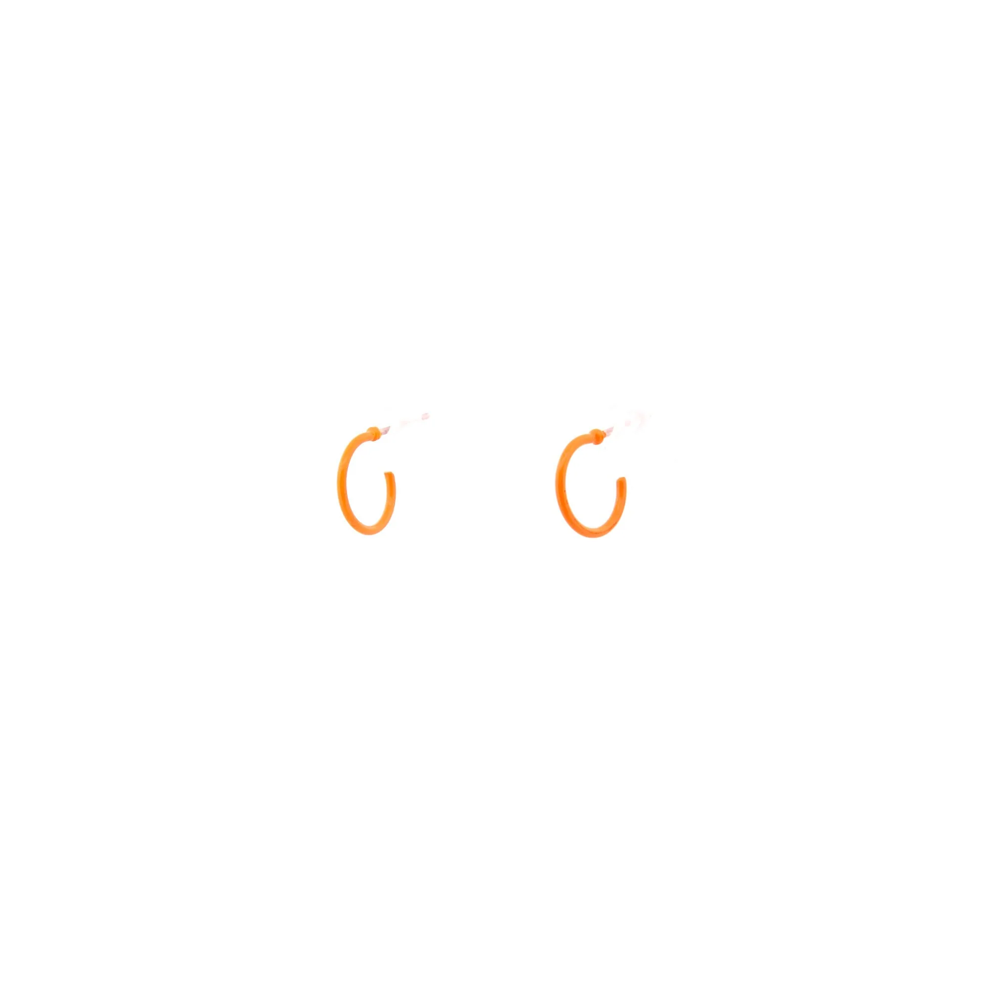Mini Orange 80s Hoop Earrings - Image 2