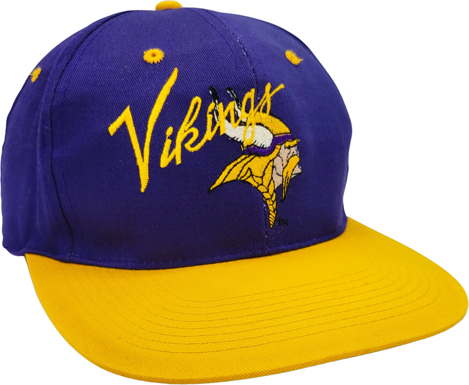 Minnesota Vikings Vintage 90s Ajd Snapback Hat - One Size Fits All