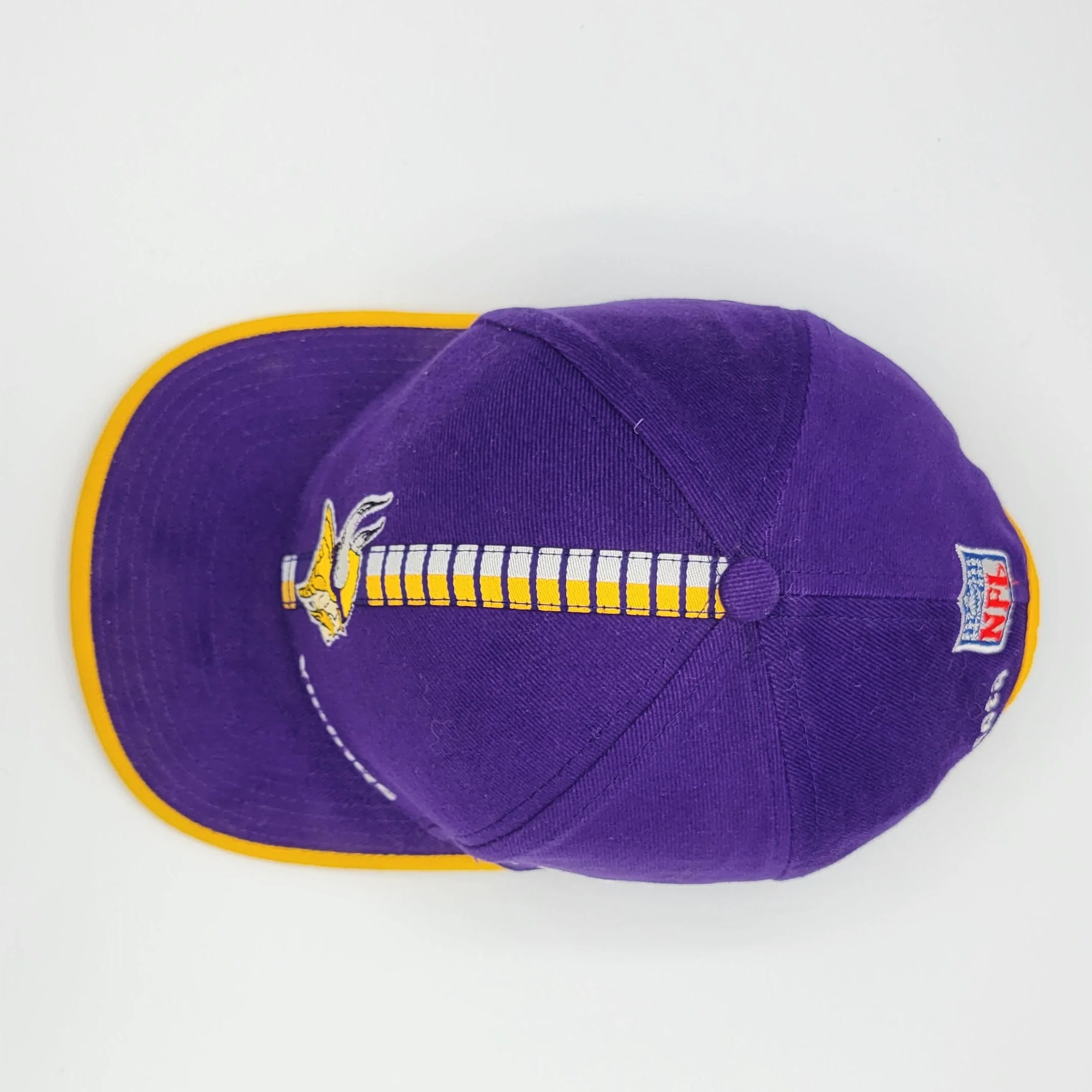Minnesota Vikings Vintage 90s Logo Athletic Strapback Hat - One Size - Image 6