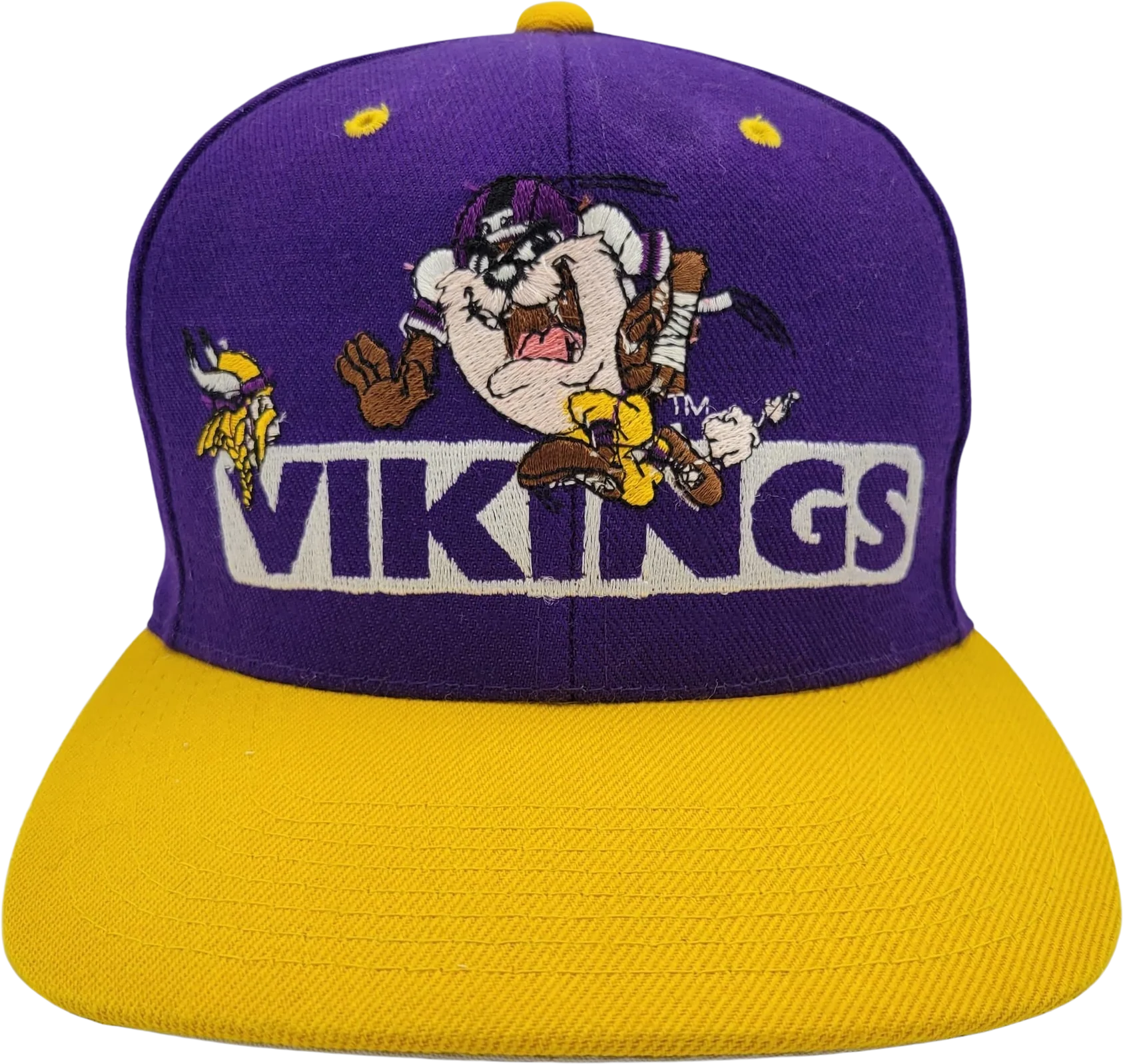 Minnesota Vikings Vintage 90s Looney Tunes Taz Snapback Hat - One Size Fits All