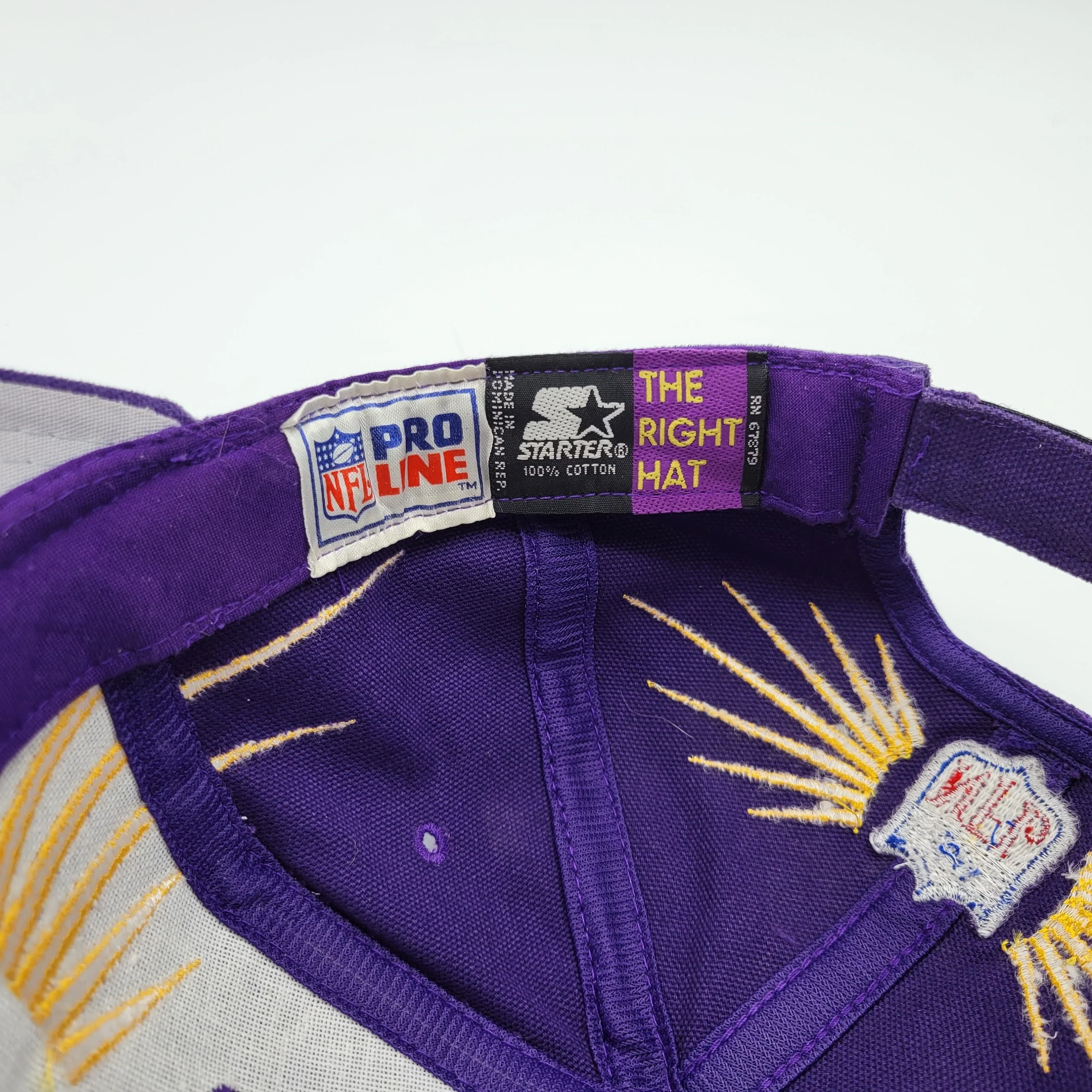 Minnesota Vikings Vintage 90s Starter Strapback Hat - One Size - Image 5