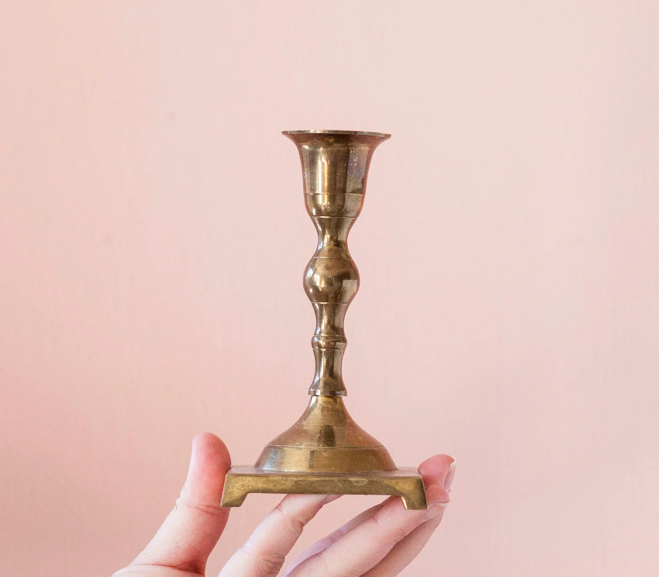 Mismatched Vintage Brass Candlesticks Pair of Two .75" Vintage Holiday Tablescape - Image 6