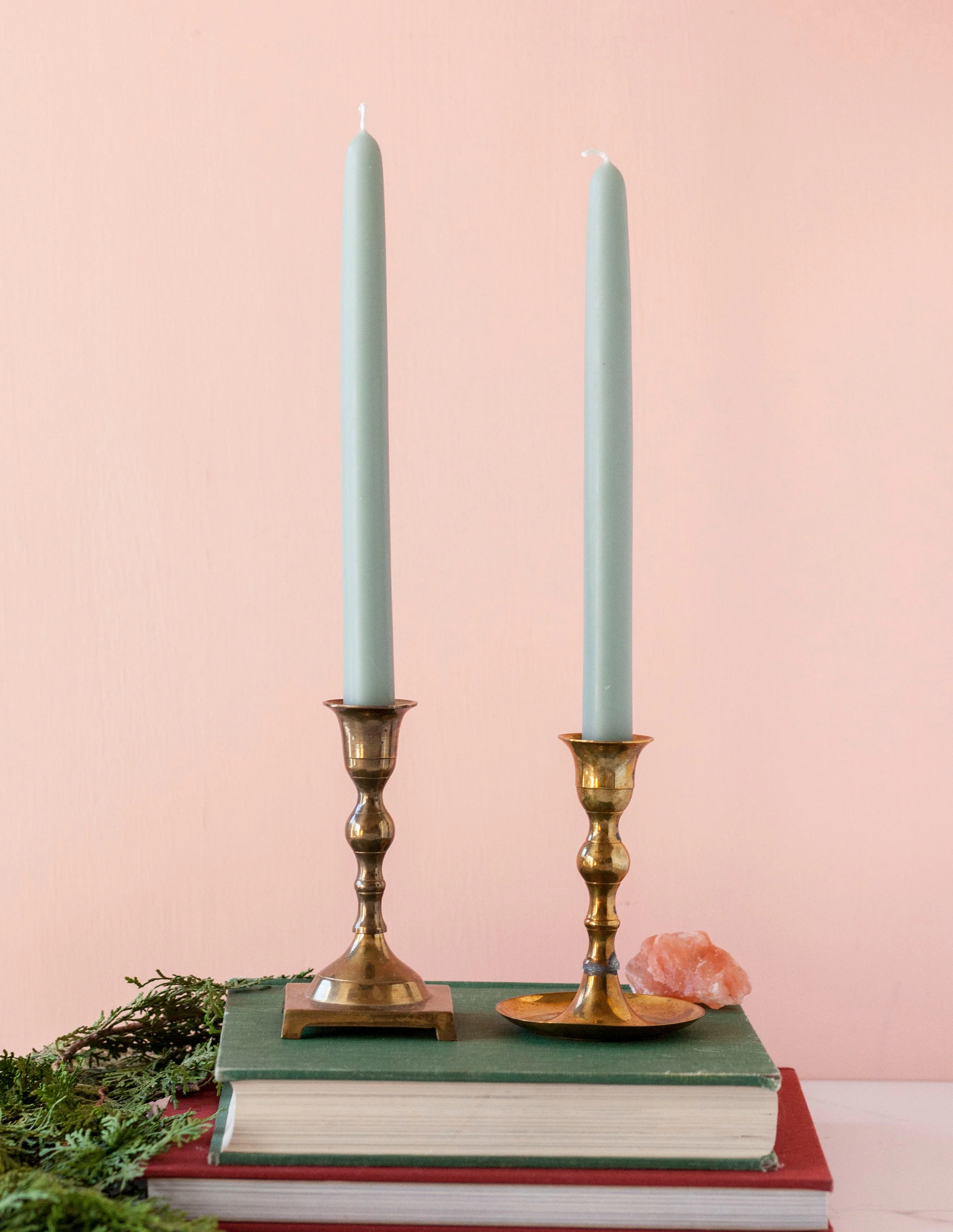 Mismatched Vintage Brass Candlesticks Pair of Two .75" Vintage Holiday Tablescape - Image 8
