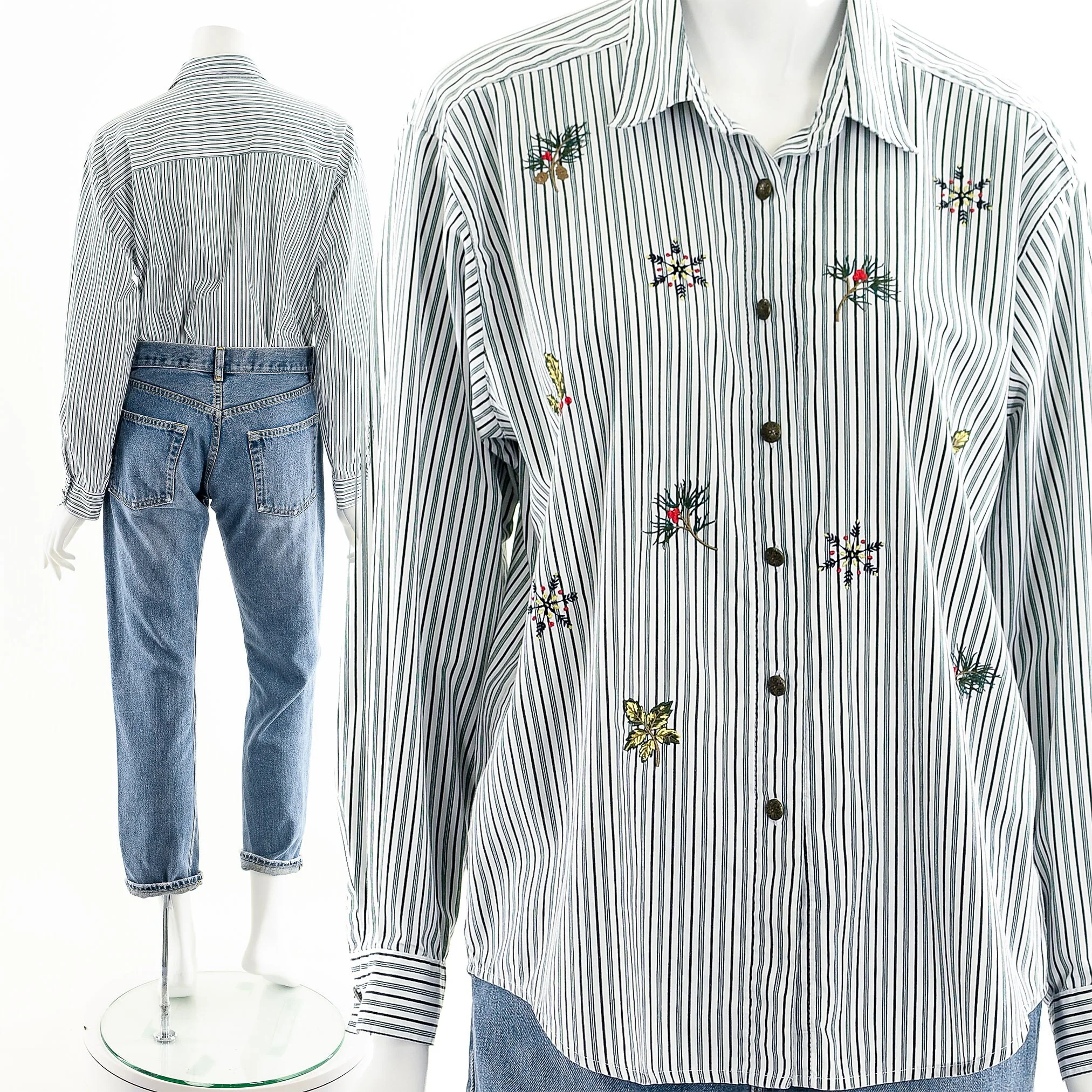Mistletoe Snowflake Christmas Holiday Blouse - Image 4