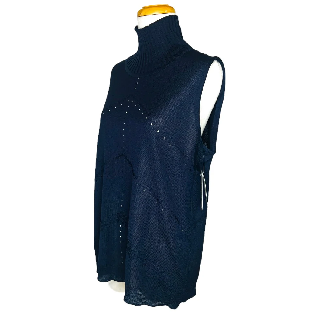 Mock Neck Sleeveless Sweater Black Nwt Size L by Exclusively Misook - Image 5