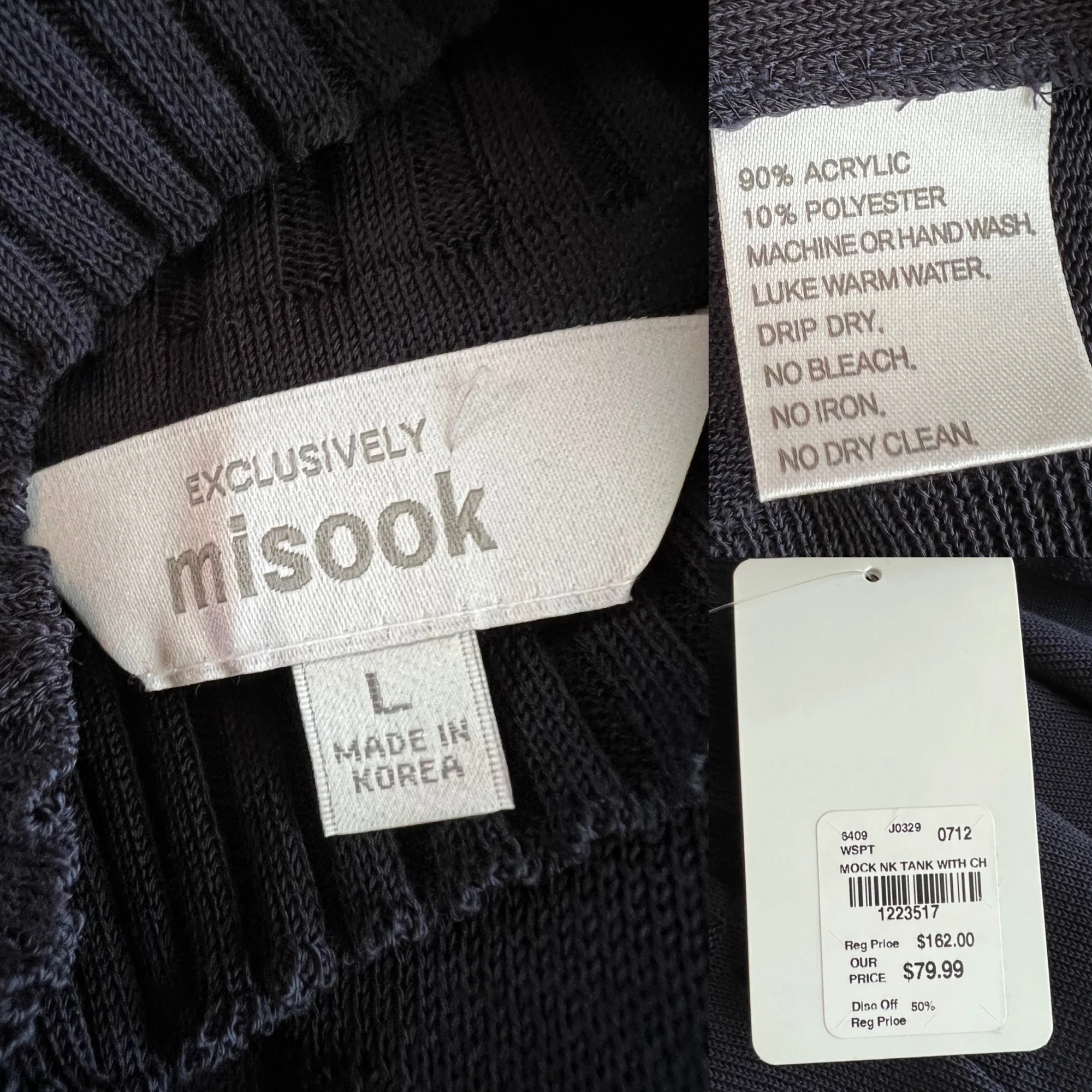 Mock Neck Sleeveless Sweater Black Nwt Size L by Exclusively Misook - Image 7