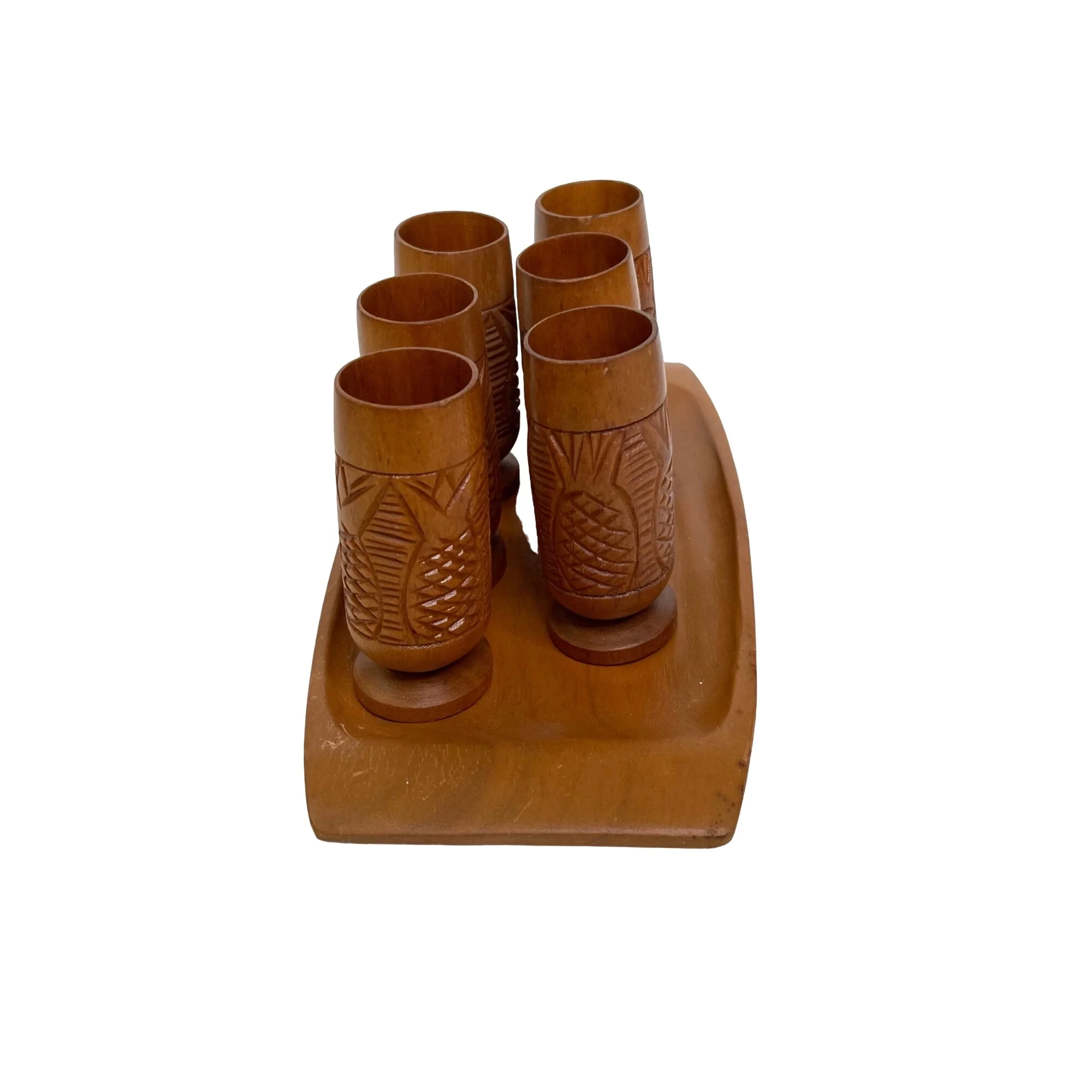 Monkey Pod Wood Hand Carve Bar Shot Glass Set by The Monkey Pod Shop - Image 10