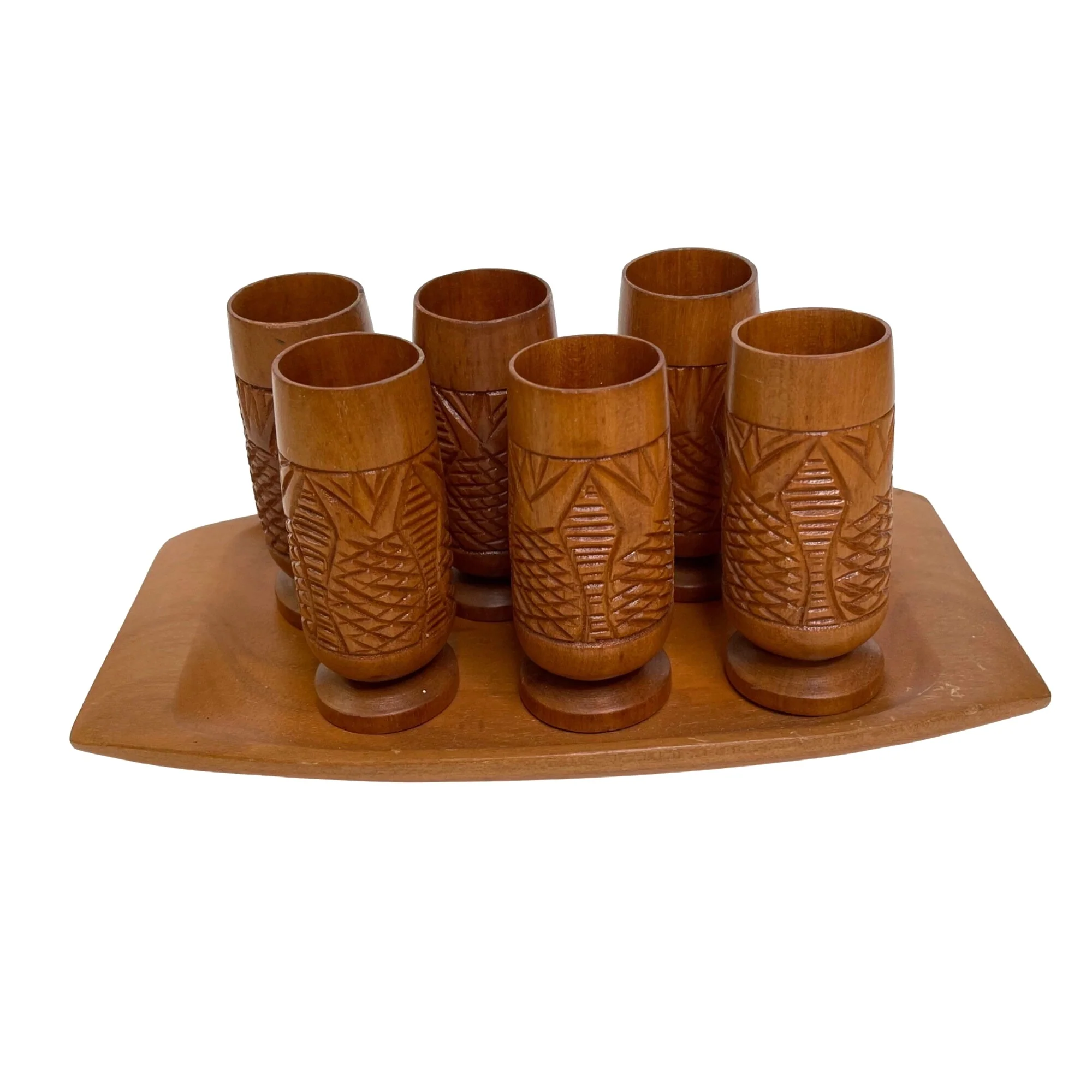 Monkey Pod Wood Hand Carve Bar Shot Glass Set by The Monkey Pod Shop - Image 11