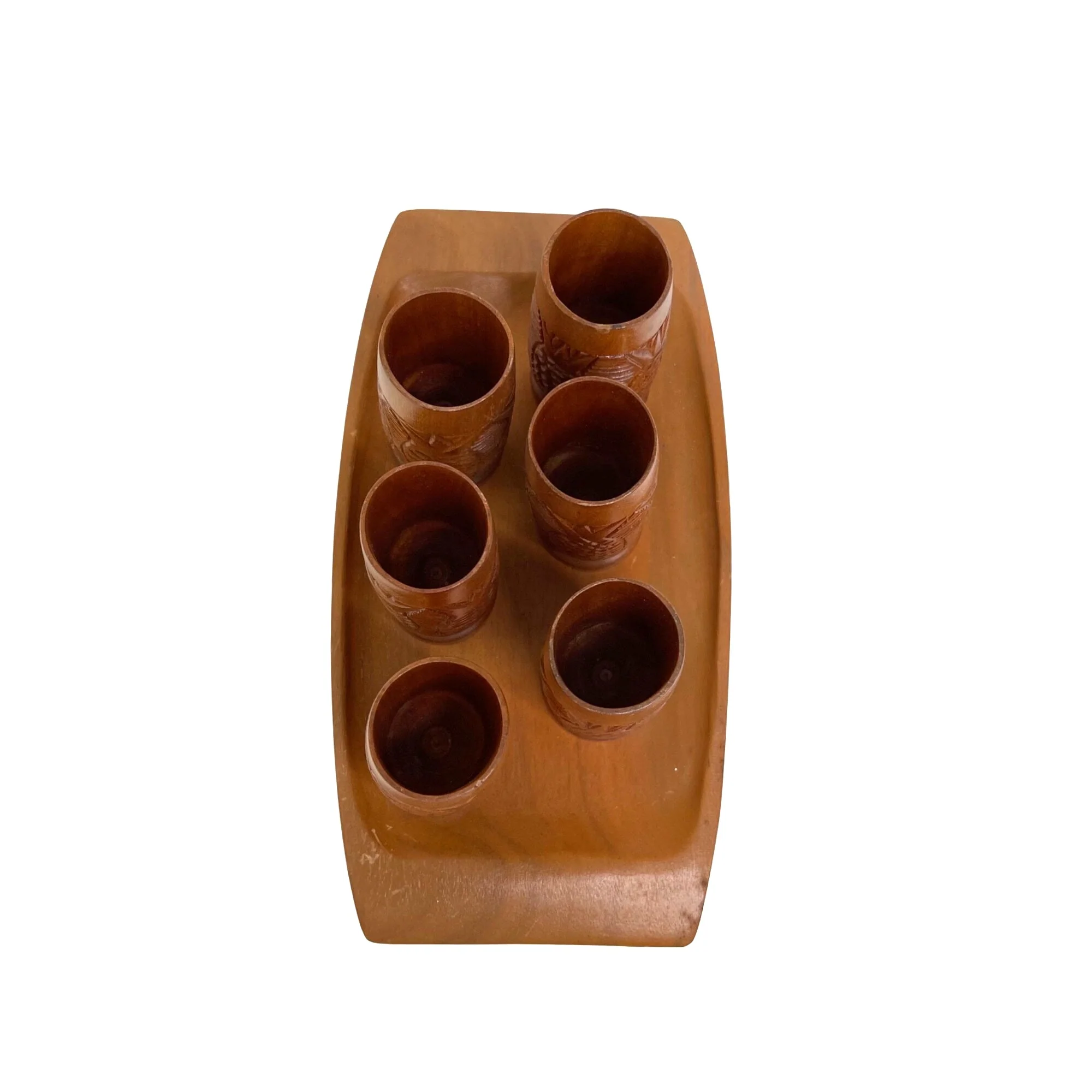 Monkey Pod Wood Hand Carve Bar Shot Glass Set by The Monkey Pod Shop - Image 8